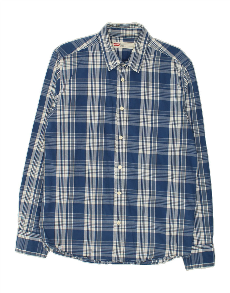 LEVI'S Mens Standard Fit Shirt Medium Blue Check Cotton | Vintage Levi's | Thrift | Second-Hand Levi's | Used Clothing | Messina Hembry 