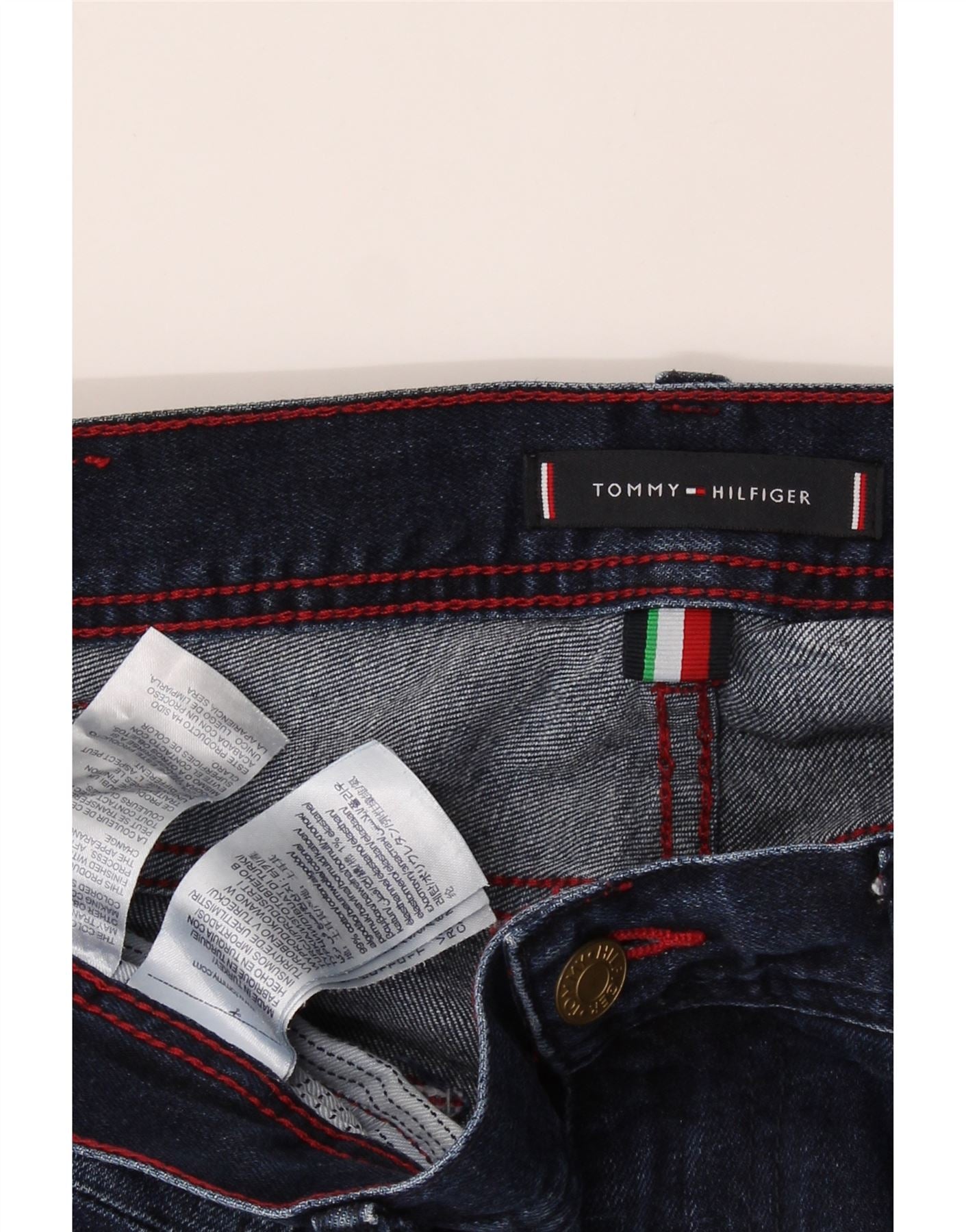 TOMMY HILFIGER Mens Skinny Jeans W34 L35 Black Cotton Vintage Tommy Hilfiger and Second-Hand Tommy Hilfiger from Messina Hembry
