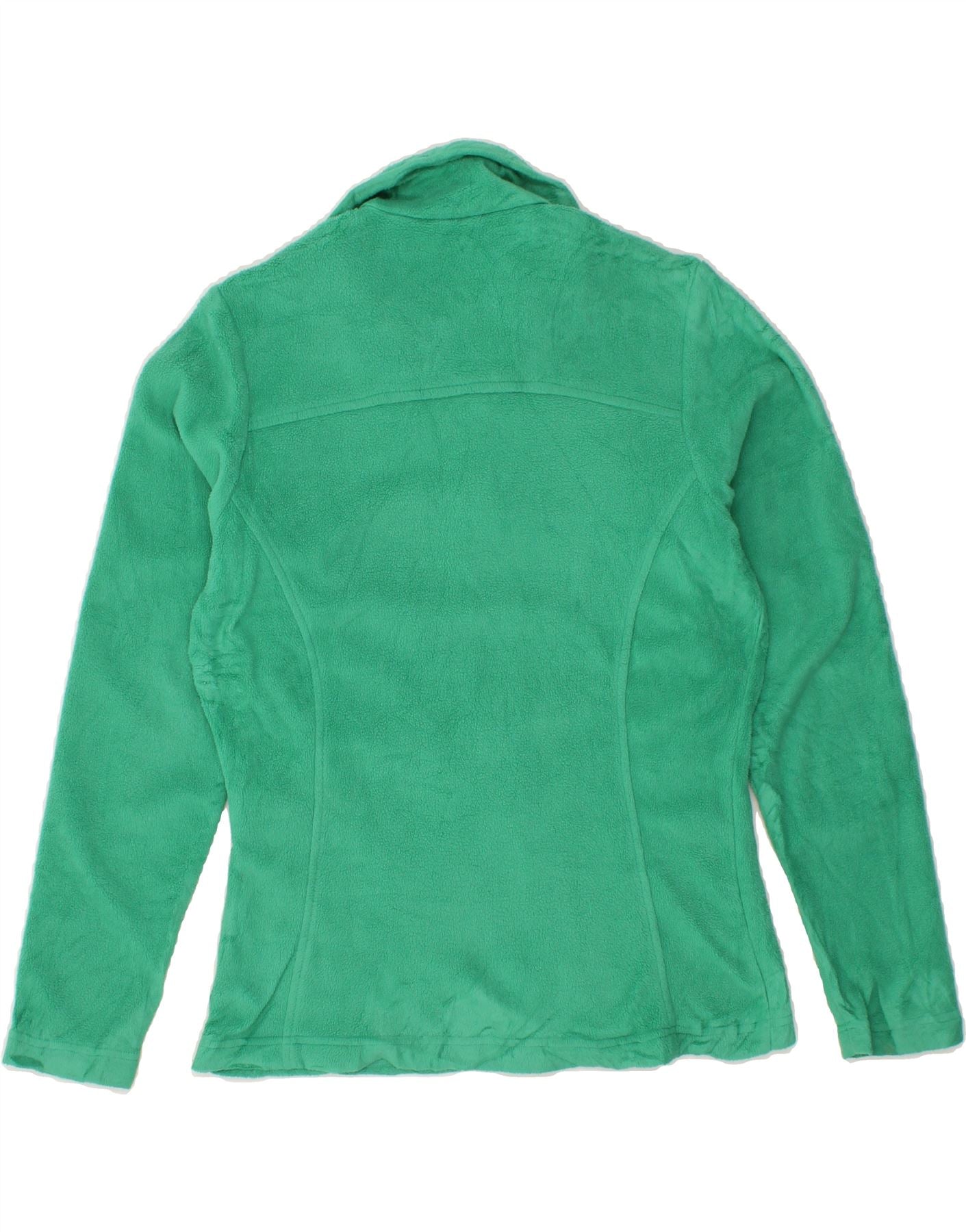 COLUMBIA Womens Loose Fit Fleece Jacket UK 6 XS Green Polyester Vintage Columbia and Second-Hand Columbia from Messina Hembry