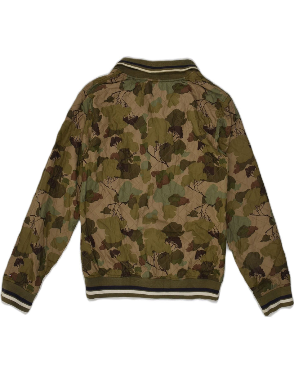 TOMMY HILFIGER Boys Bomber Jacket 13-14 Years Khaki Camouflage