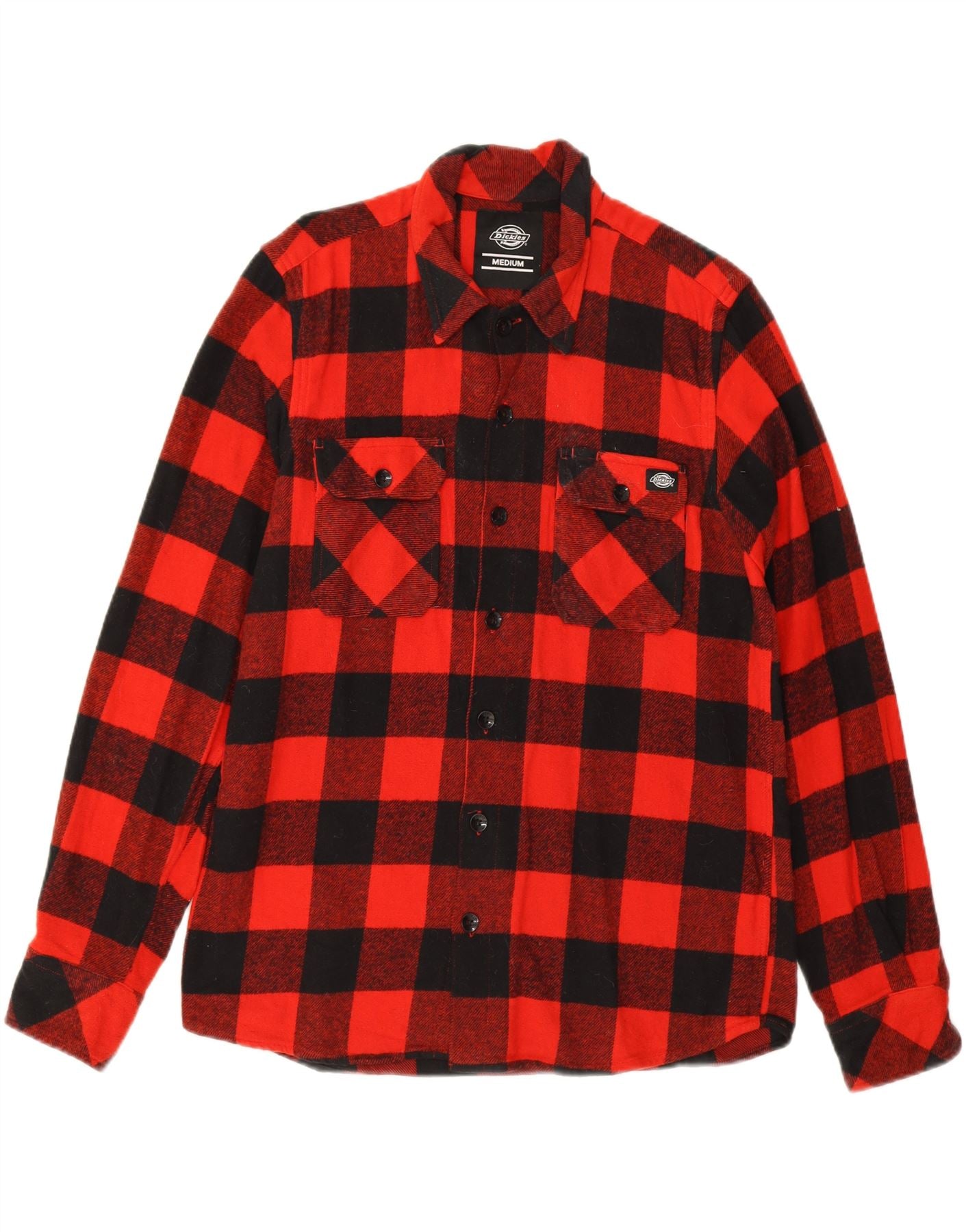 DICKIES Mens Flannel Shirt Medium Red Check Vintage Dickies and Second-Hand Dickies from Messina Hembry