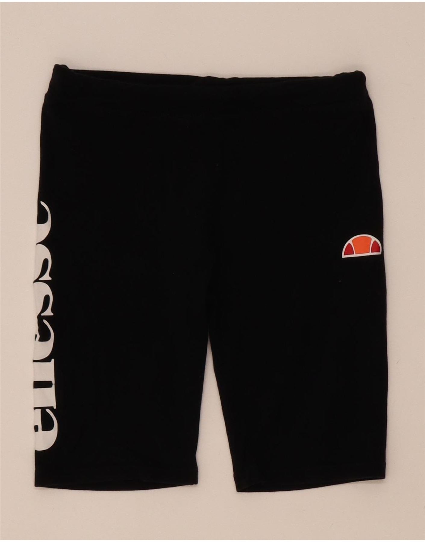 ELLESSE Womens Graphic Sport Shorts UK 8 Small  Black Cotton Vintage Ellesse and Second-Hand Ellesse from Messina Hembry