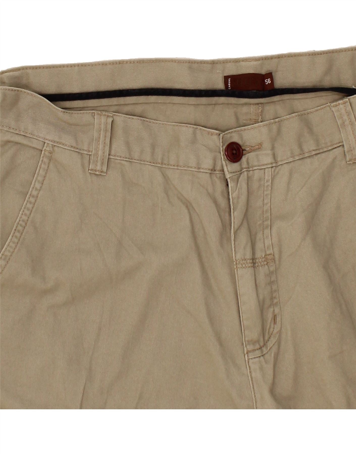 VINTAGE Mens Cargo Shorts W40 XL Beige Cotton Vintage Vintage and Second-Hand Vintage from Messina Hembry