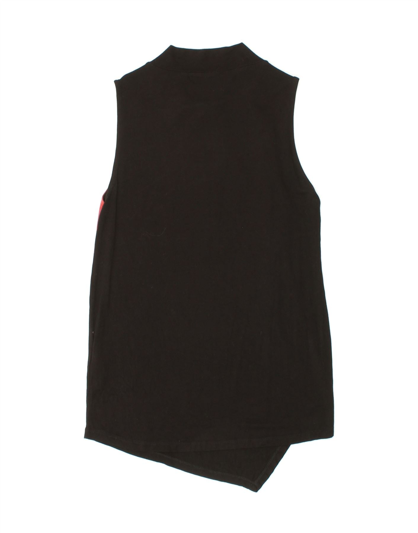 DESIGUAL Womens Sleeveless Asymmetric Blouse Top UK 6 XS Black Floral Vintage Desigual and Second-Hand Desigual from Messina Hembry