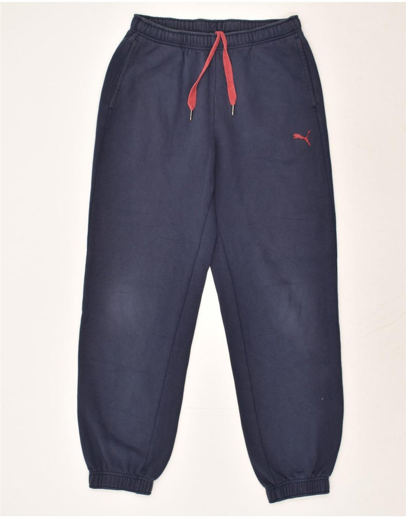 PUMA Mens Tracksuit Trousers Joggers Medium Navy Blue Cotton | Vintage Puma | Thrift | Second-Hand Puma | Used Clothing | Messina Hembry 