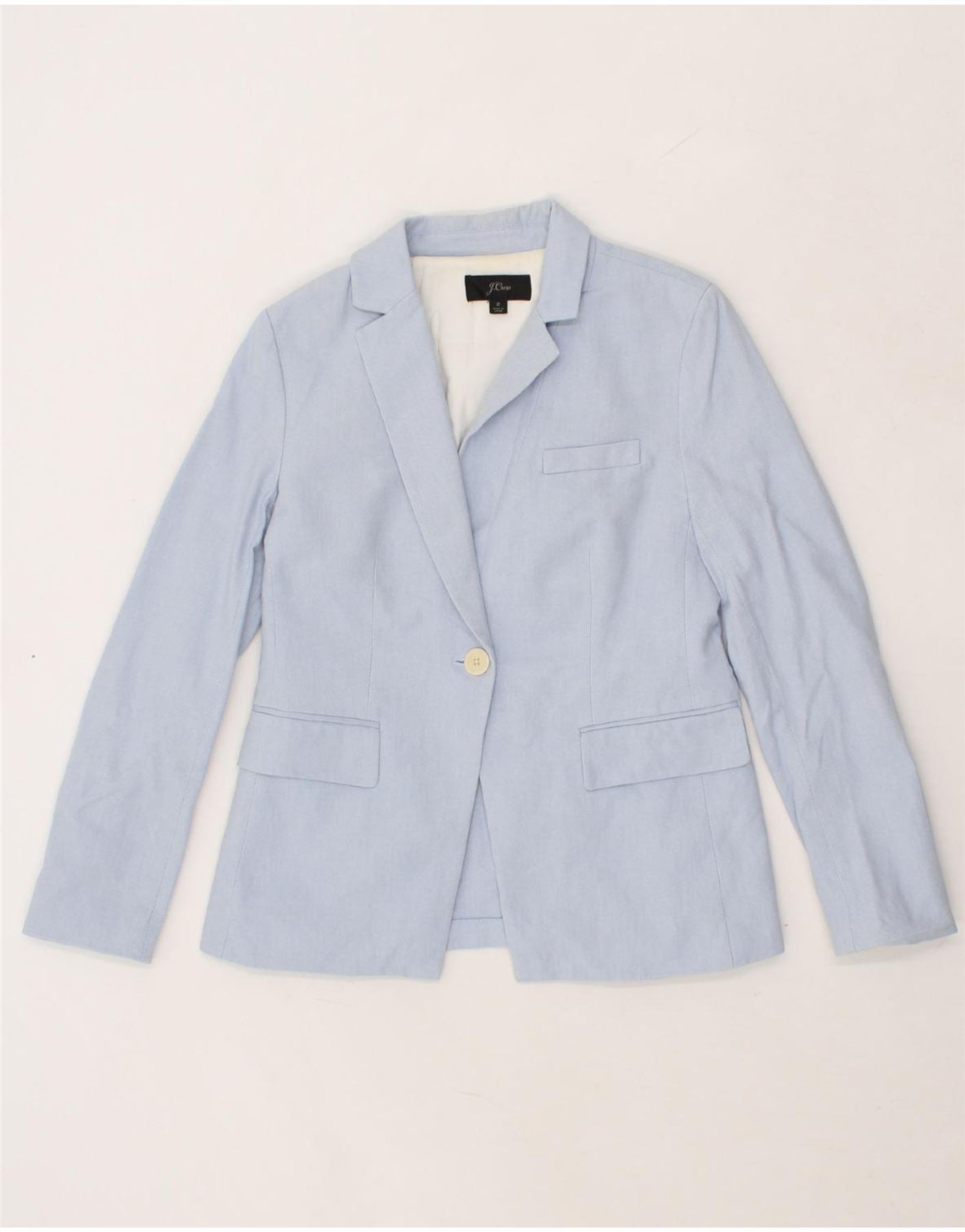 J. CREW Womens 1 Button Blazer Jacket US 2 XS Blue Cotton Vintage J. Crew and Second-Hand J. Crew from Messina Hembry