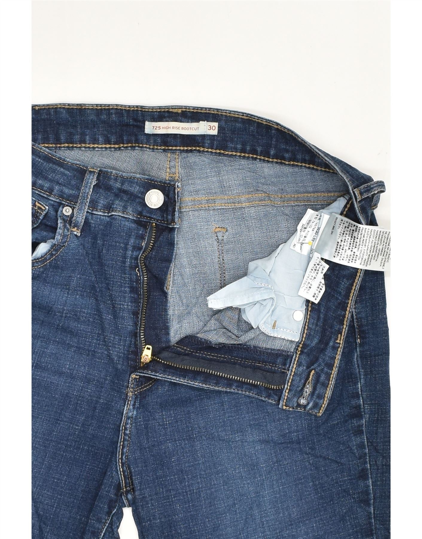 LEVI'S Womens 725 High Rise Capri Jeans W30 L14  Navy Blue Cotton | Vintage Levi's | Thrift | Second-Hand Levi's | Used Clothing | Messina Hembry