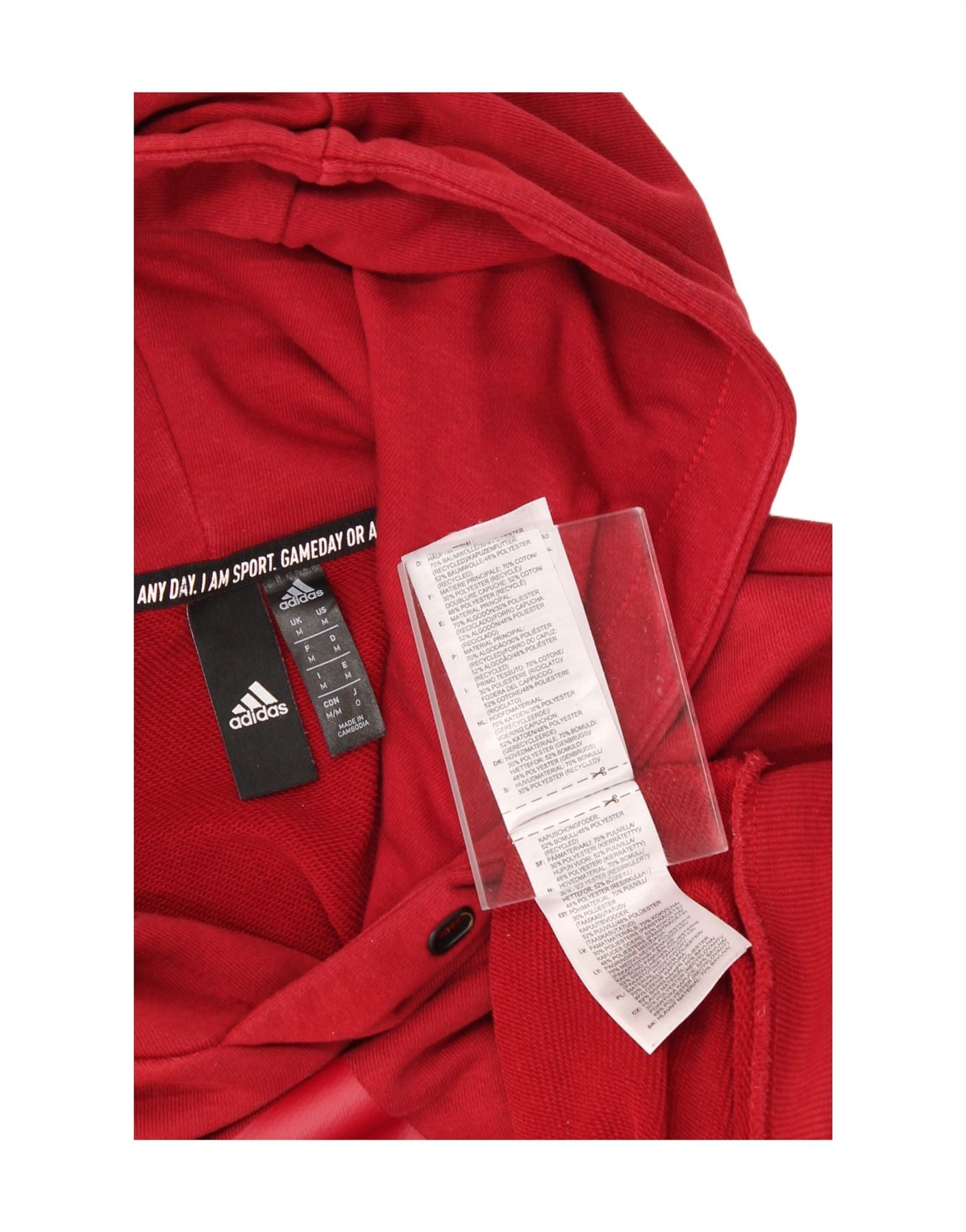 ADIDAS Mens Graphic Hoodie Jumper Medium Red Cotton Vintage Adidas and Second-Hand Adidas from Messina Hembry