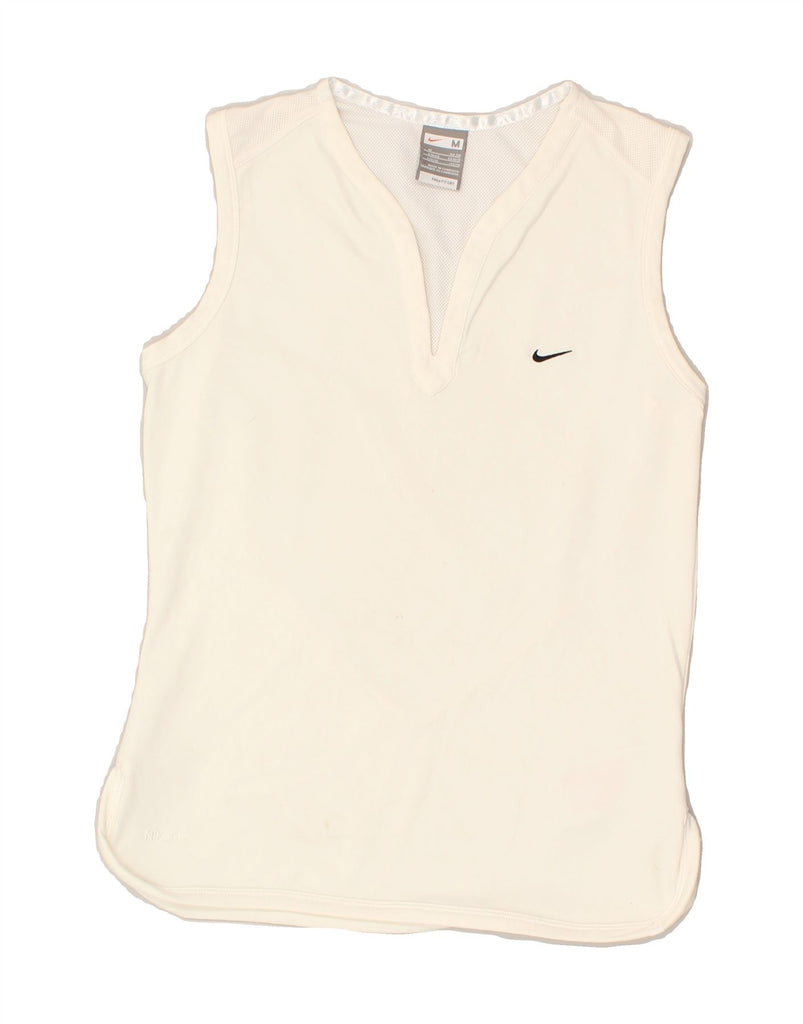 NIKE Girls Fit Dry Vest Top 10-11 Years Medium  White Nylon | Vintage Nike | Thrift | Second-Hand Nike | Used Clothing | Messina Hembry 