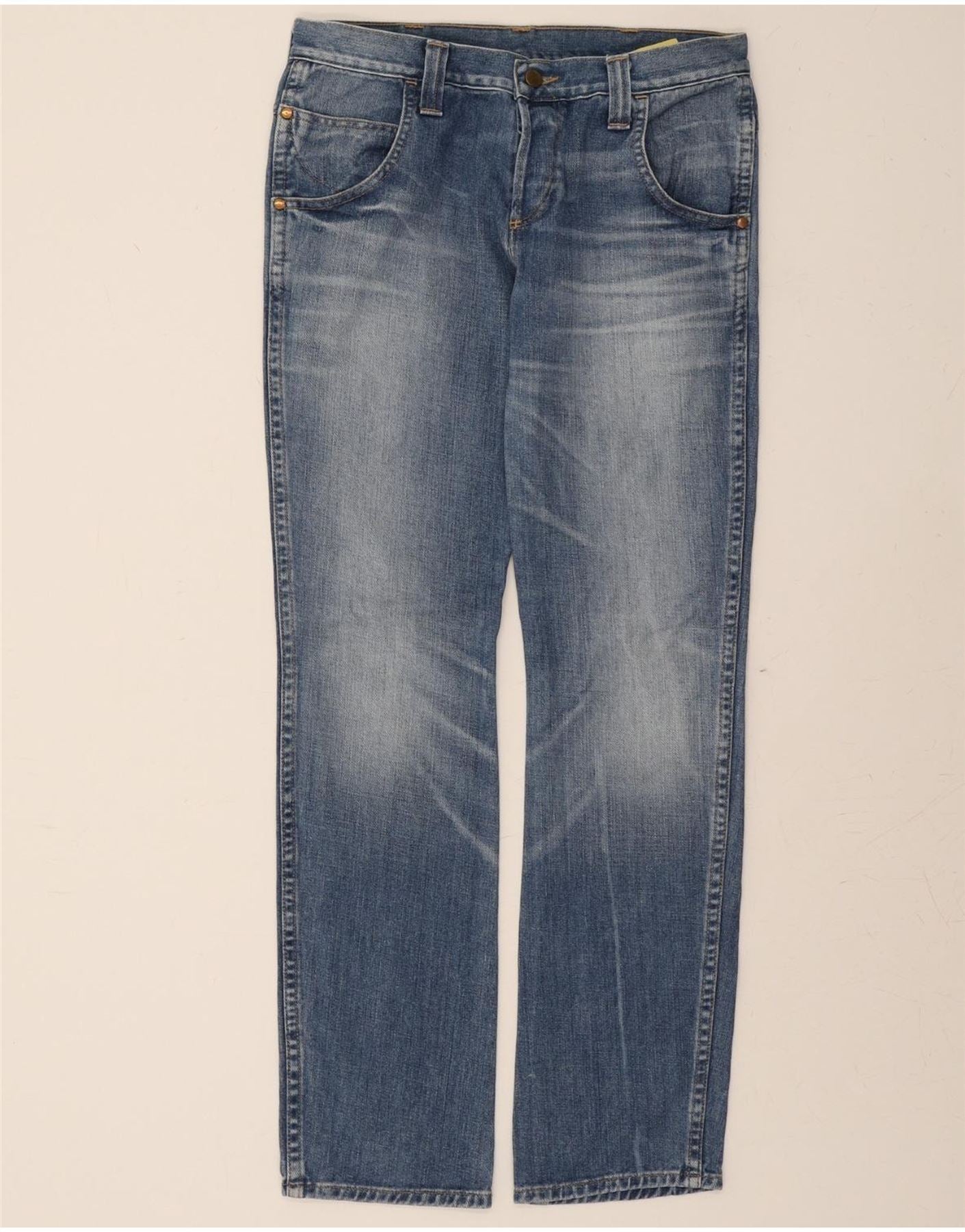 WRANGLER Mens Spencer Straight Jeans W28 L32 Blue Cotton Vintage Wrangler and Second-Hand Wrangler from Messina Hembry