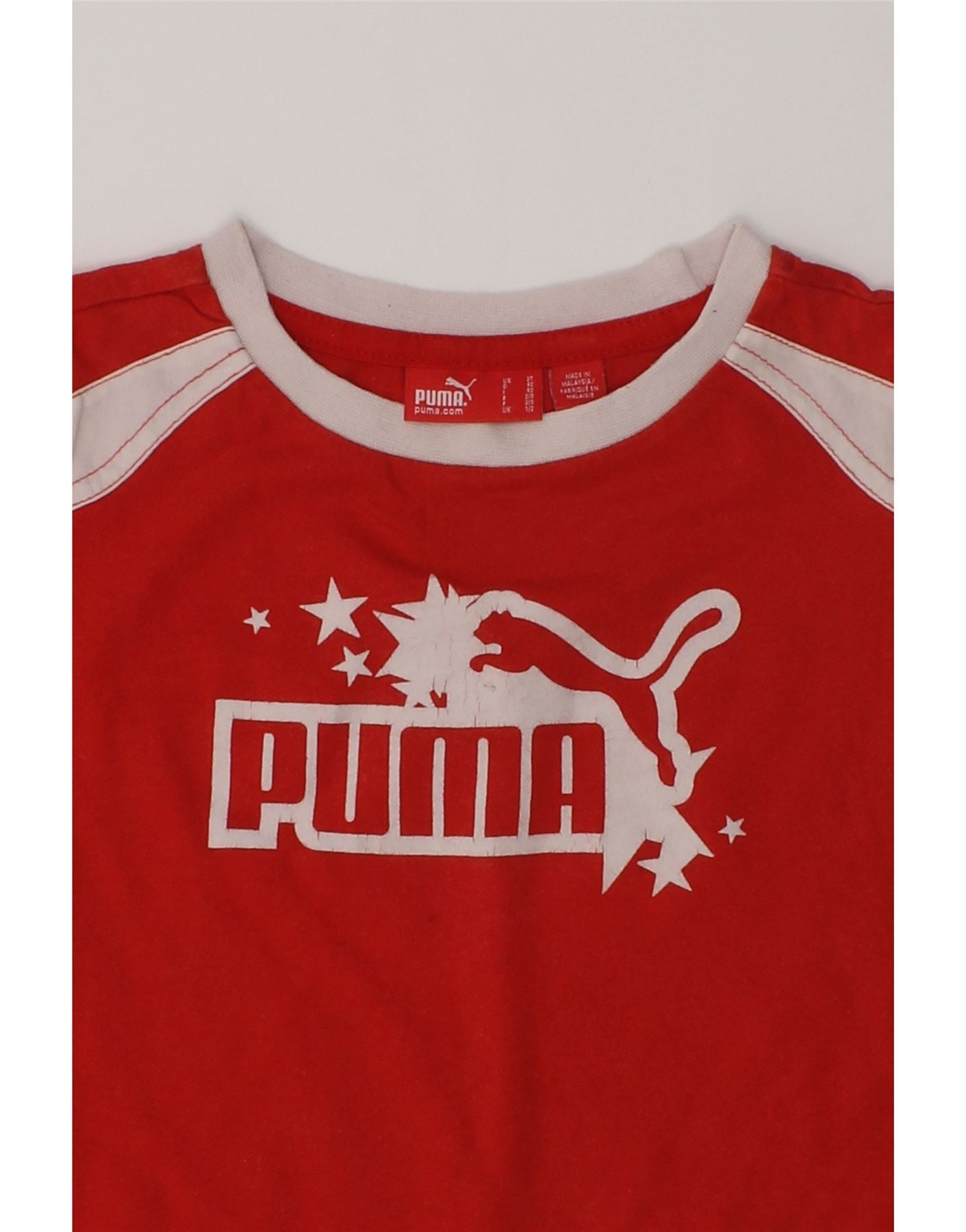 PUMA Baby Girls Graphic T-Shirt Top 18-24 Months Red | Vintage Puma | Thrift | Second-Hand Puma | Used Clothing | Messina Hembry