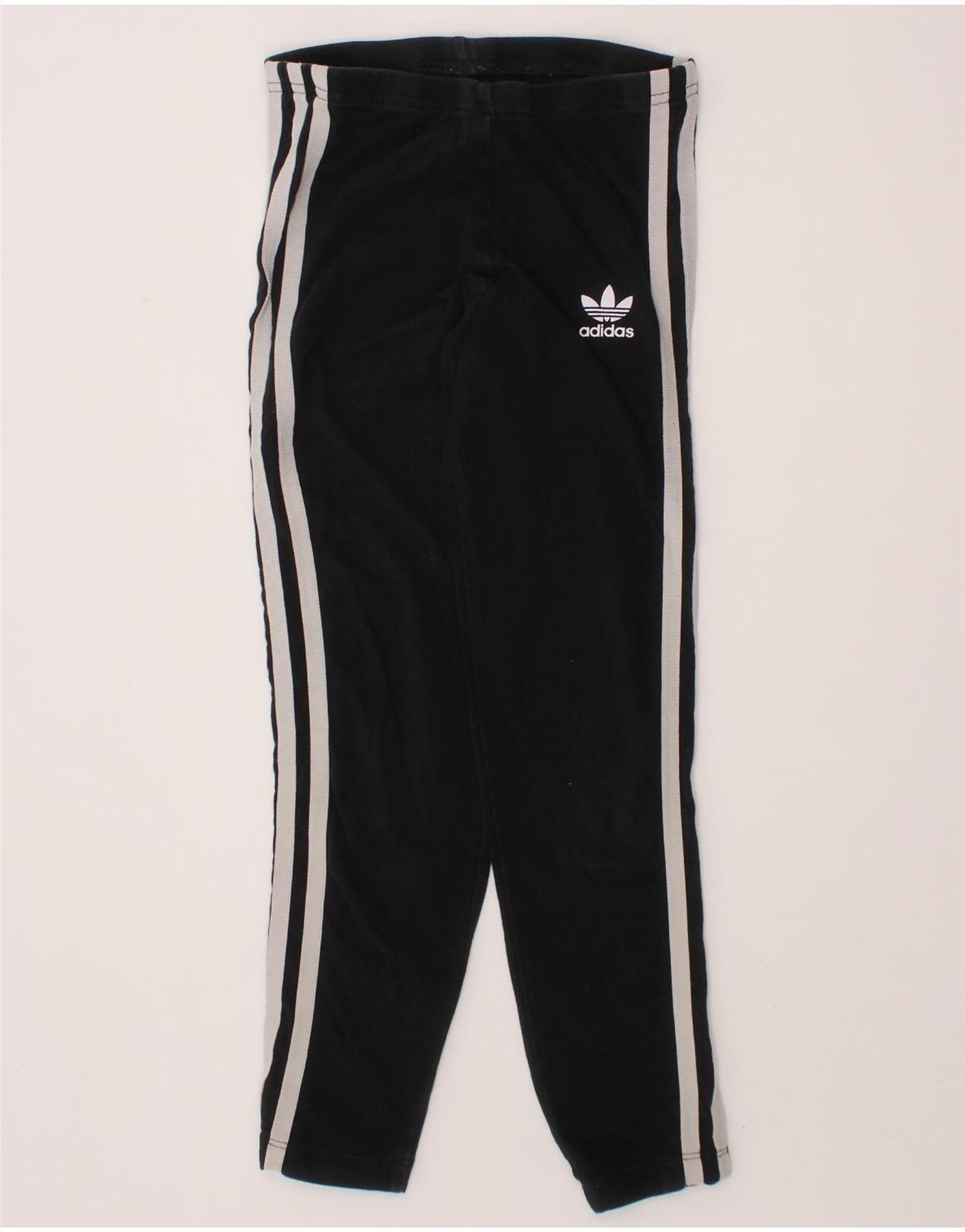 ADIDAS Girls Leggings 6-7 Years  Black Cotton Vintage Adidas and Second-Hand Adidas from Messina Hembry