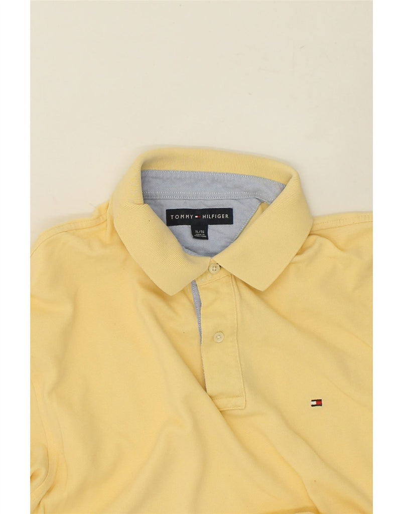 TOMMY HILFIGER Mens Polo Shirt XL Yellow | Vintage Tommy Hilfiger | Thrift | Second-Hand Tommy Hilfiger | Used Clothing | Messina Hembry 