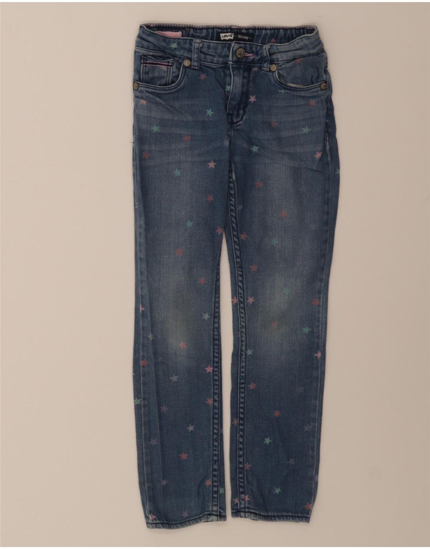 LEVI'S Girls Skinny Jeans 6-7 Years W20 L20 Blue Spotted Cotton Vintage Levi's and Second-Hand Levi's from Messina Hembry