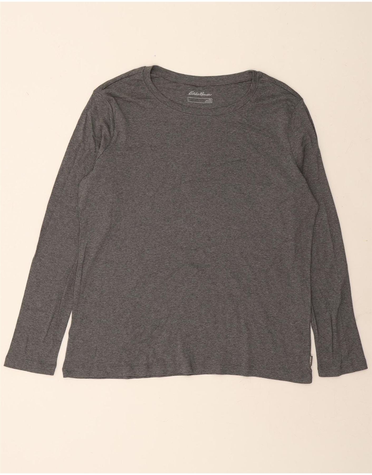 EDDIE BAUER Womens Top Long Sleeve UK 20 2XL Grey Cotton Vintage Eddie Bauer and Second-Hand Eddie Bauer from Messina Hembry