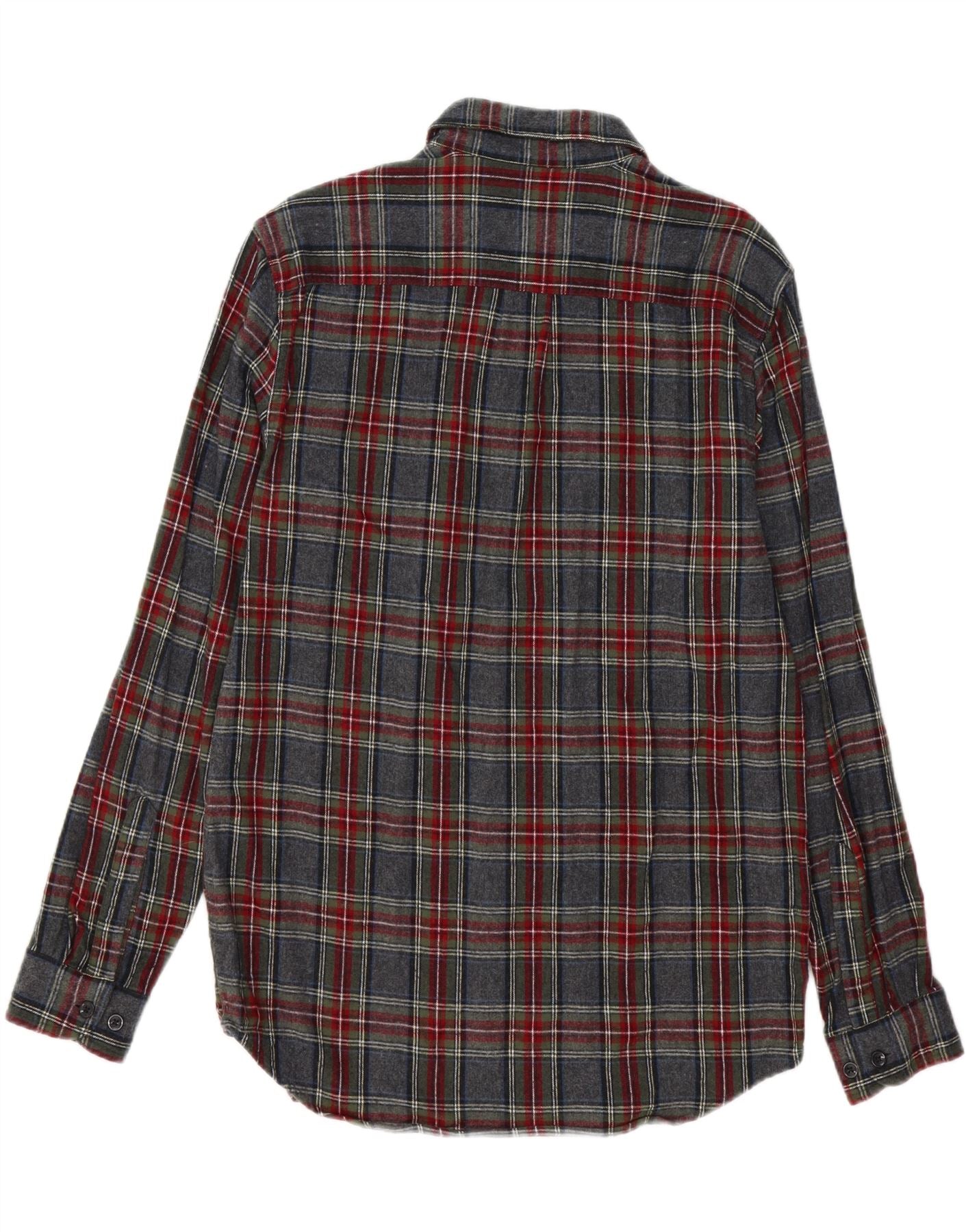 L.L.BEAN Mens Checked  Traditional Fit Flannel Shirt Small Grey Check Vintage L.L.Bean and Second-Hand L.L.Bean from Messina Hembry