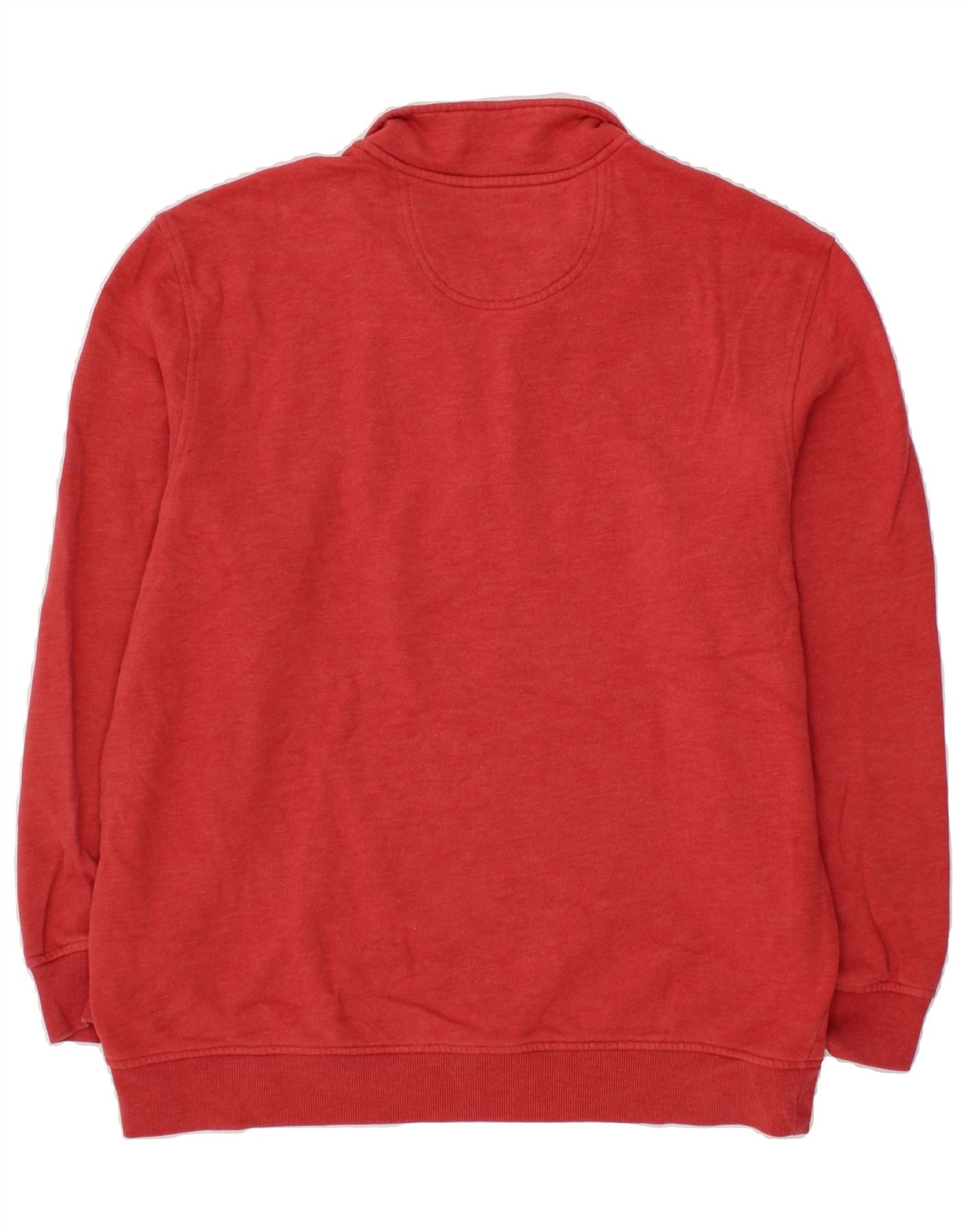 IZOD Mens Zip Neck Sweatshirt Jumper XL Red Cotton Vintage Izod and Second-Hand Izod from Messina Hembry