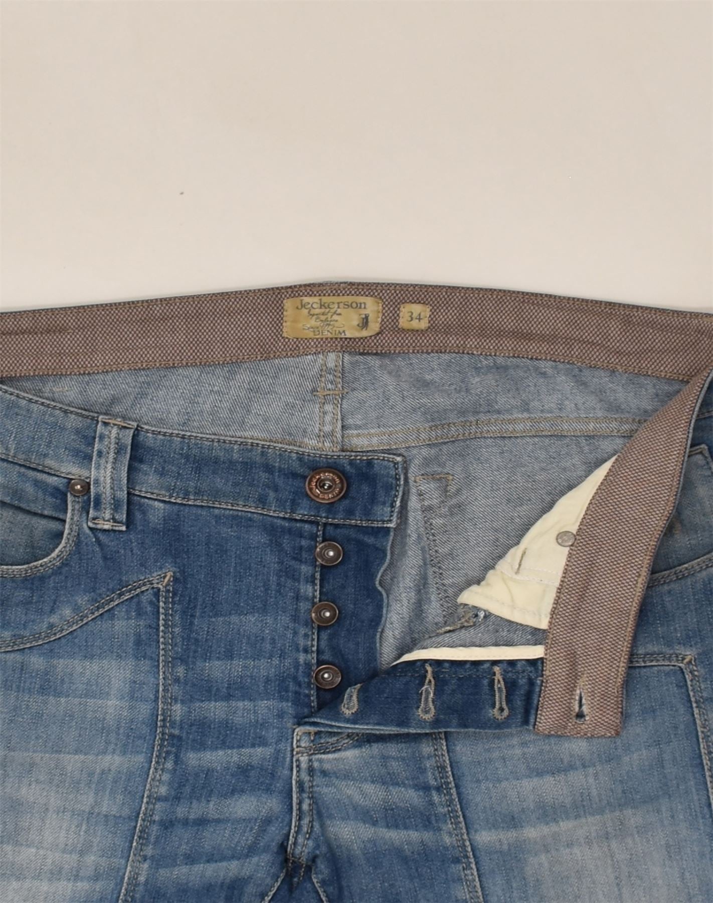 JECKERSON Mens Straight Jeans W34 L28  Blue Cotton | Vintage Jeckerson | Thrift | Second-Hand Jeckerson | Used Clothing | Messina Hembry