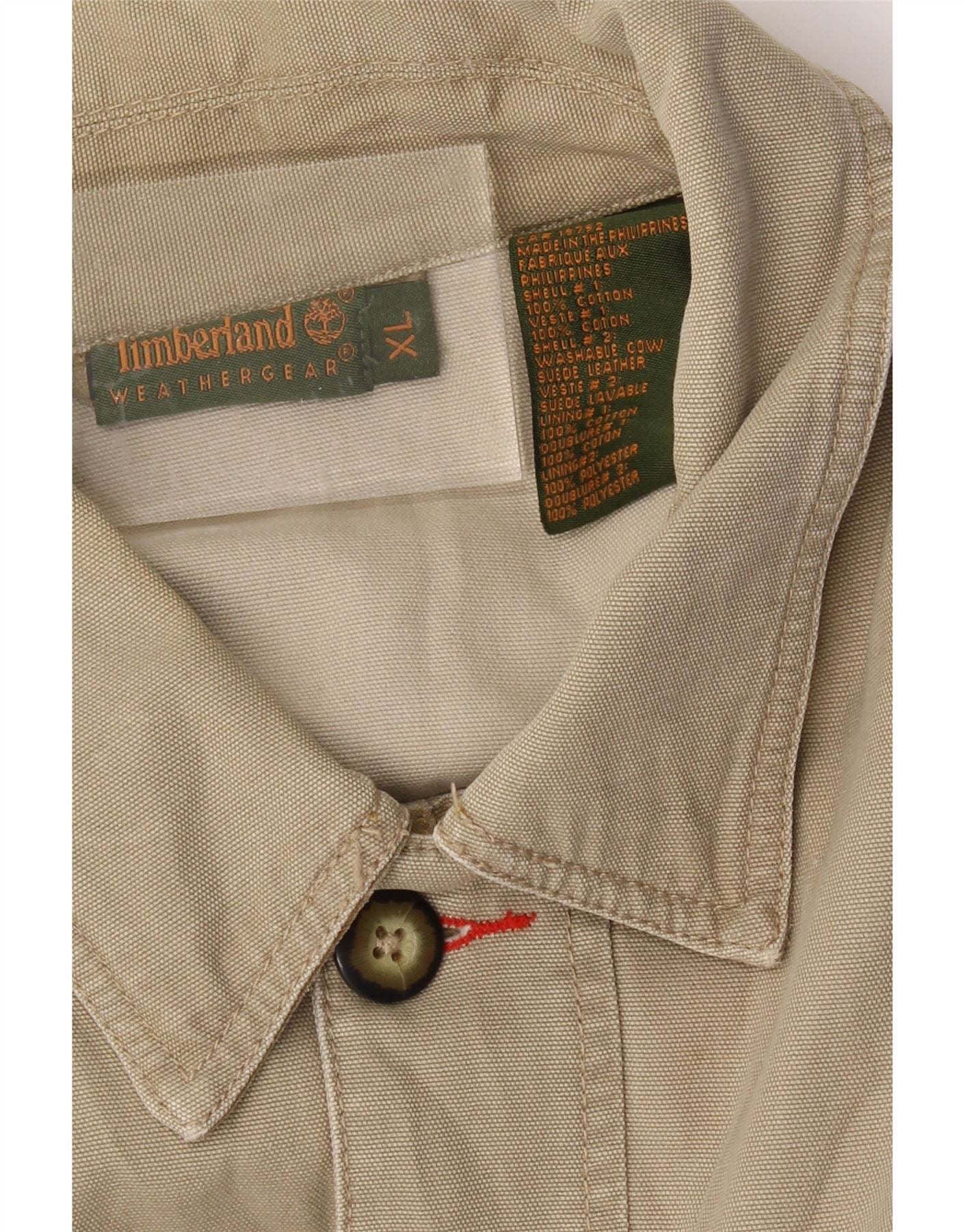 TIMBERLAND Mens Military Jacket UK 42 XL Beige Cotton Vintage Timberland and Second-Hand Timberland from Messina Hembry
