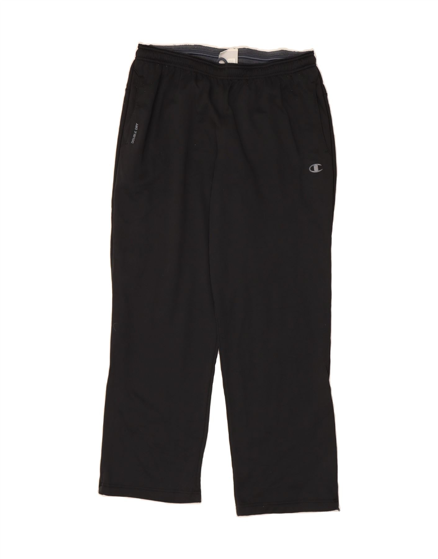 CHAMPION Mens Tracksuit Trousers Large Black Polyester Vintage Champion and Second-Hand Champion from Messina Hembry