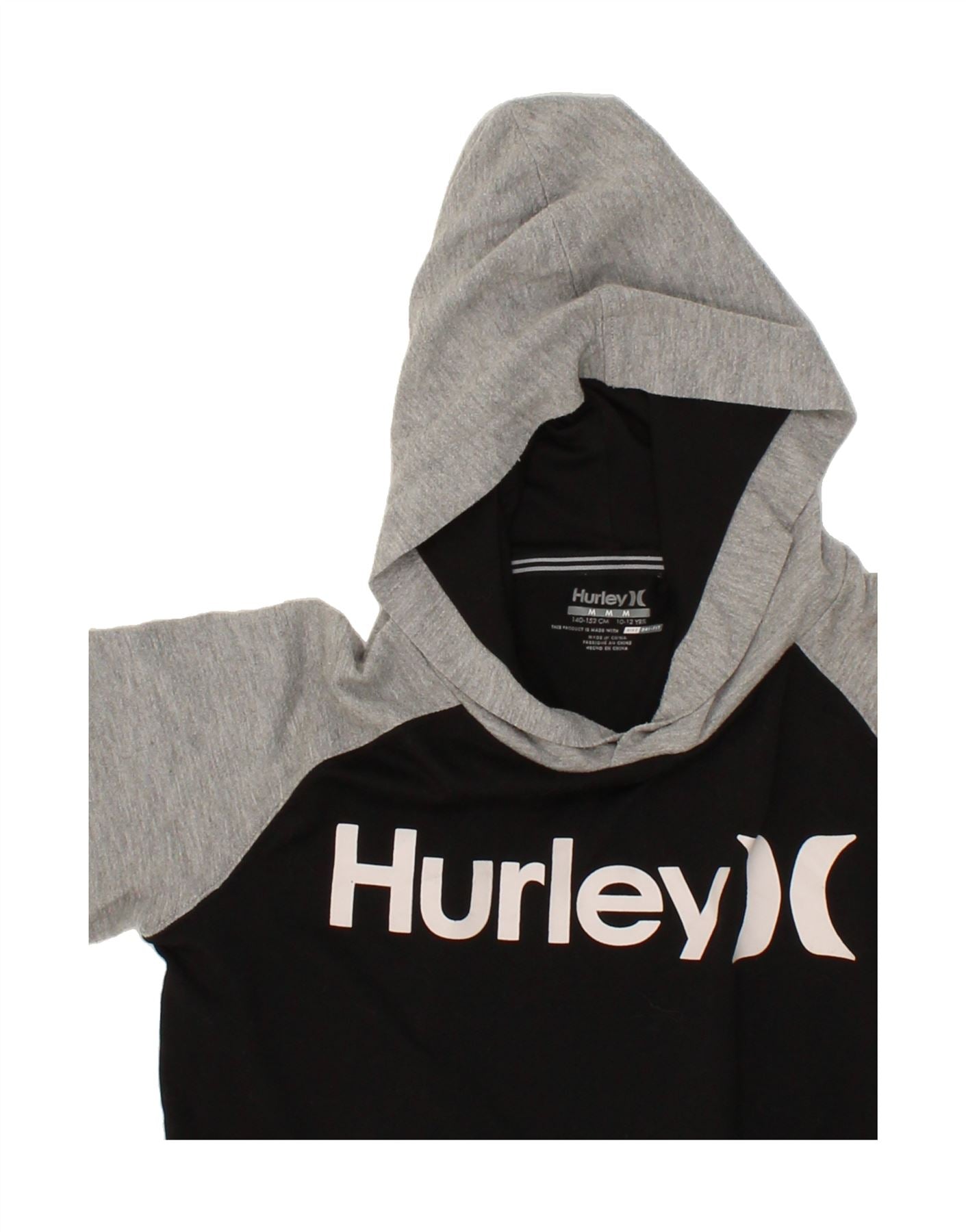 HURLEY Boys Graphic Short Sleeve Hoodie Jumper 10-11 Years Medium Black Vintage Hurley and Second-Hand Hurley from Messina Hembry