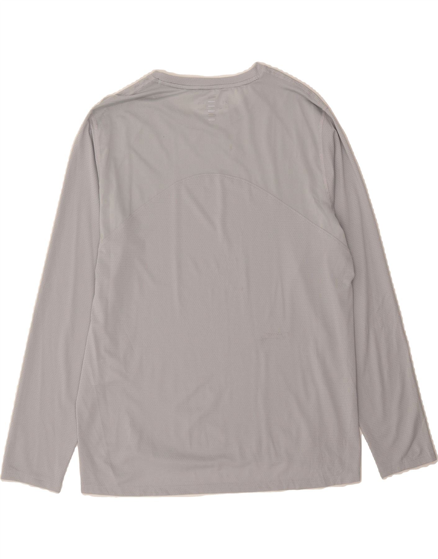 UNDER ARMOUR Mens Fitted Top Long Sleeve XL Grey Polyester Vintage Under Armour and Second-Hand Under Armour from Messina Hembry