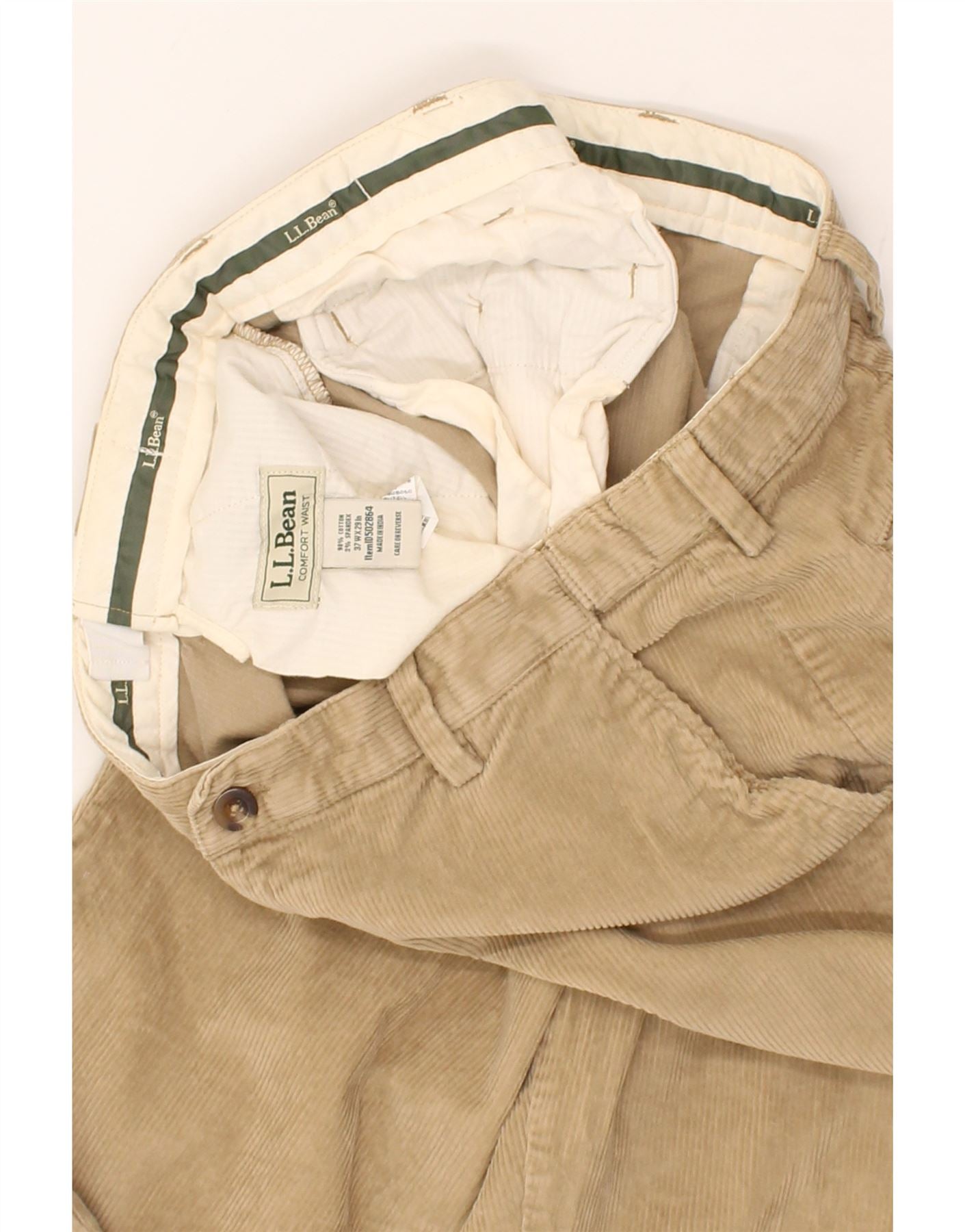 L.L.BEAN Mens Tapered Capri Trousers W37 L24 Beige Cotton | Vintage L.L.Bean | Thrift | Second-Hand L.L.Bean | Used Clothing | Messina Hembry