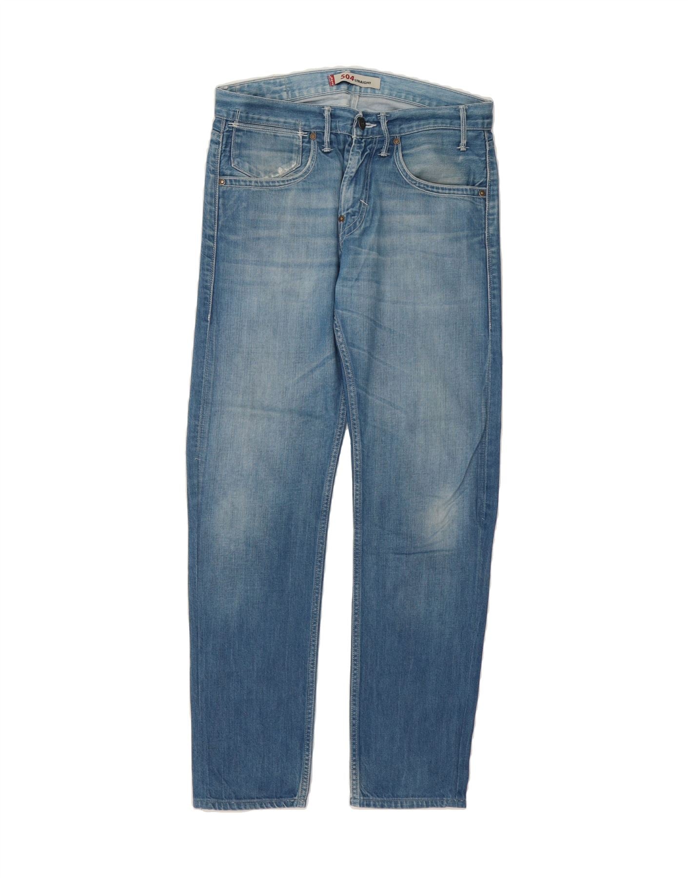 LEVI'S Mens 504 Straight Jeans W31 L34 Blue Cotton Vintage Levi's and Second-Hand Levi's from Messina Hembry