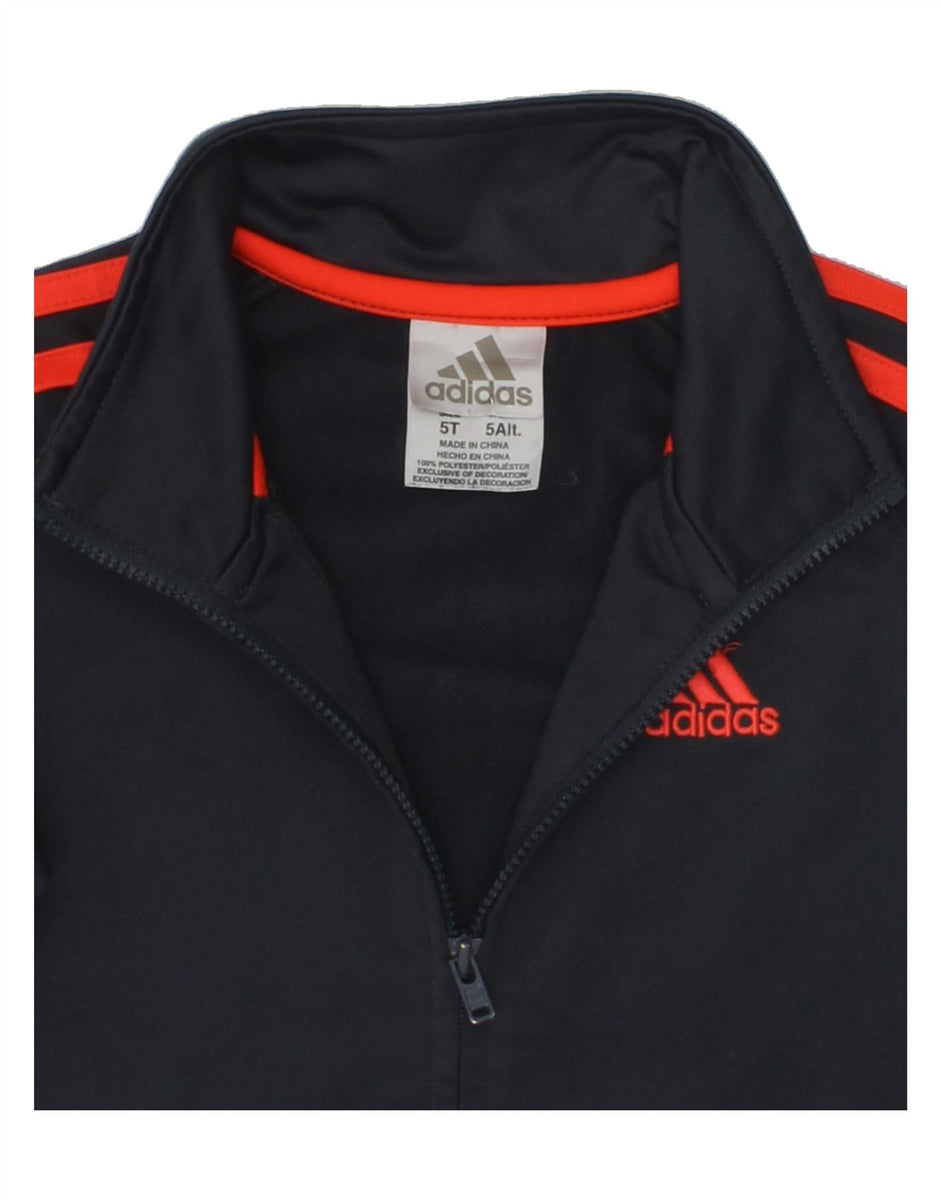 ADIDAS Boys Tracksuit Top Jacket 4 5 Years Grey Polyester Vintage Second Hand Clothing Online Messina Hembry