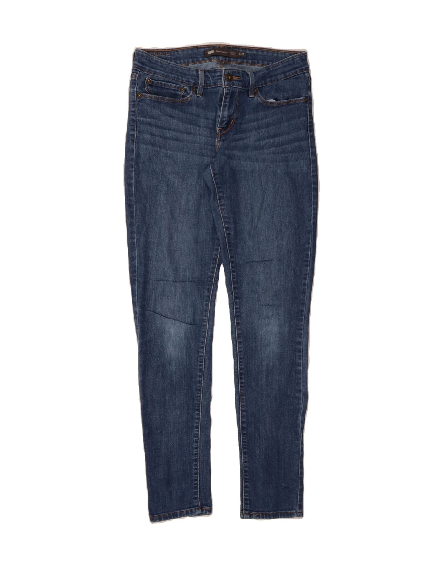 LEVI'S Womens Demi Curve Mid Rise Skinny Jeans US 5 Small W27 L31 Blue Vintage Levi's and Second-Hand Levi's from Messina Hembry