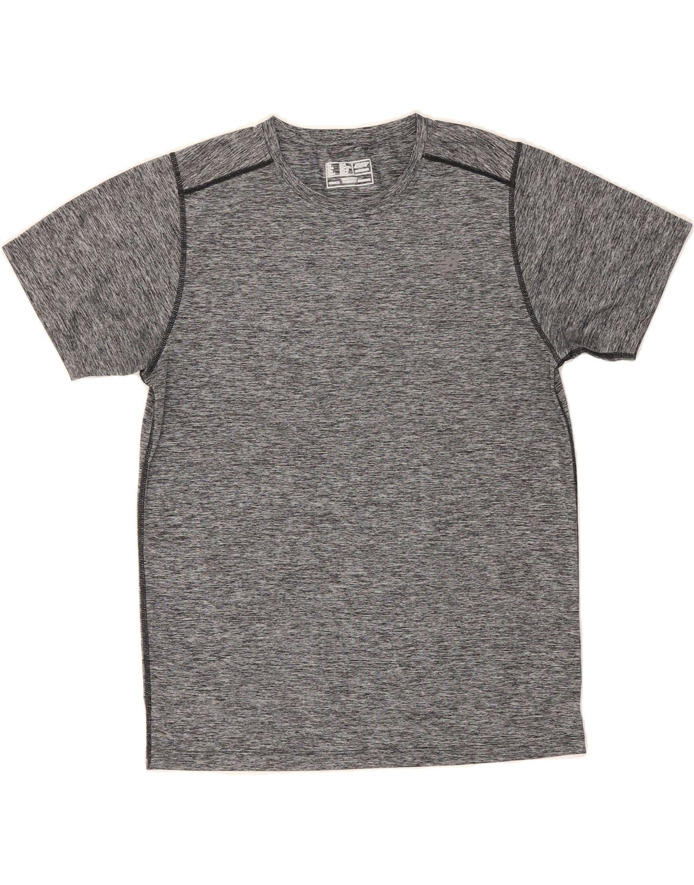 NEW BALANCE Mens T-Shirt Top Large Grey Polyester Vintage New Balance and Second-Hand New Balance from Messina Hembry