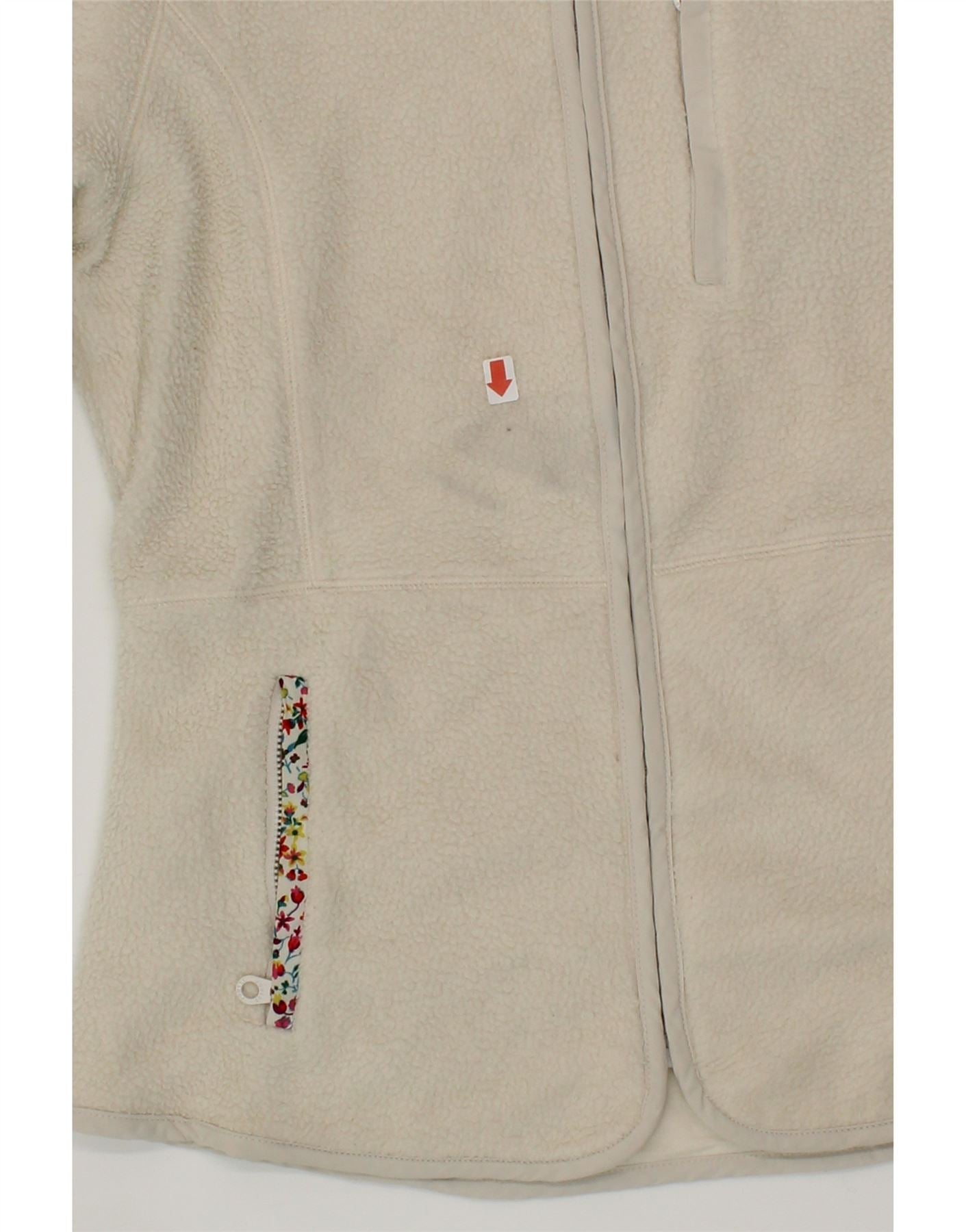 JOULES Womens Fleece Jacket UK 12 Medium  White Polyester Vintage Joules and Second-Hand Joules from Messina Hembry