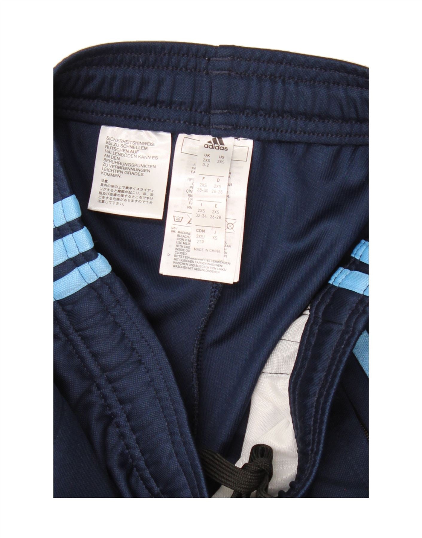 ADIDAS Womens Aeroready Tracksuit Trousers UK 0/2 2XS Navy Blue Polyester Vintage Adidas and Second-Hand Adidas from Messina Hembry