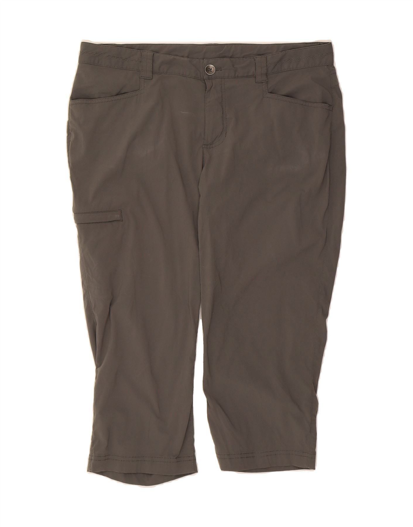 EDDIE BAUER Womens Cargo Capri Trousers US 12 Large W34 L20 Grey Nylon Vintage Eddie Bauer and Second-Hand Eddie Bauer from Messina Hembry