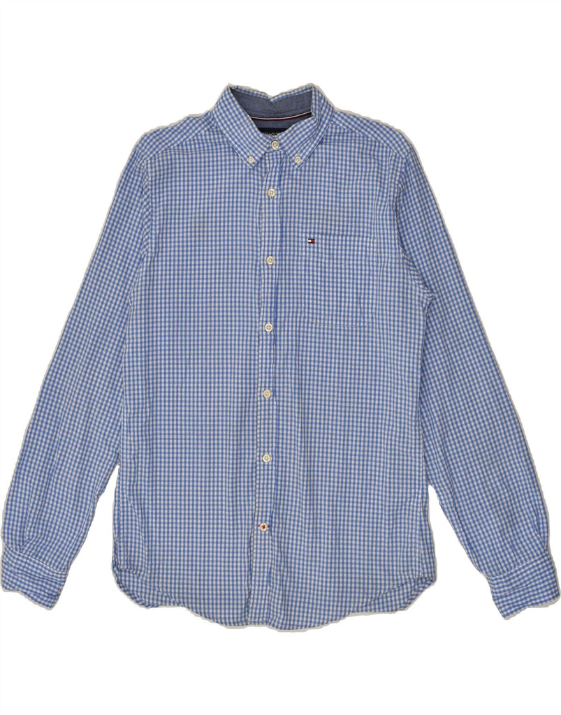 TOMMY HILFIGER Mens Shirt Small Blue Gingham Cotton | Vintage Tommy Hilfiger | Thrift | Second-Hand Tommy Hilfiger | Used Clothing | Messina Hembry 