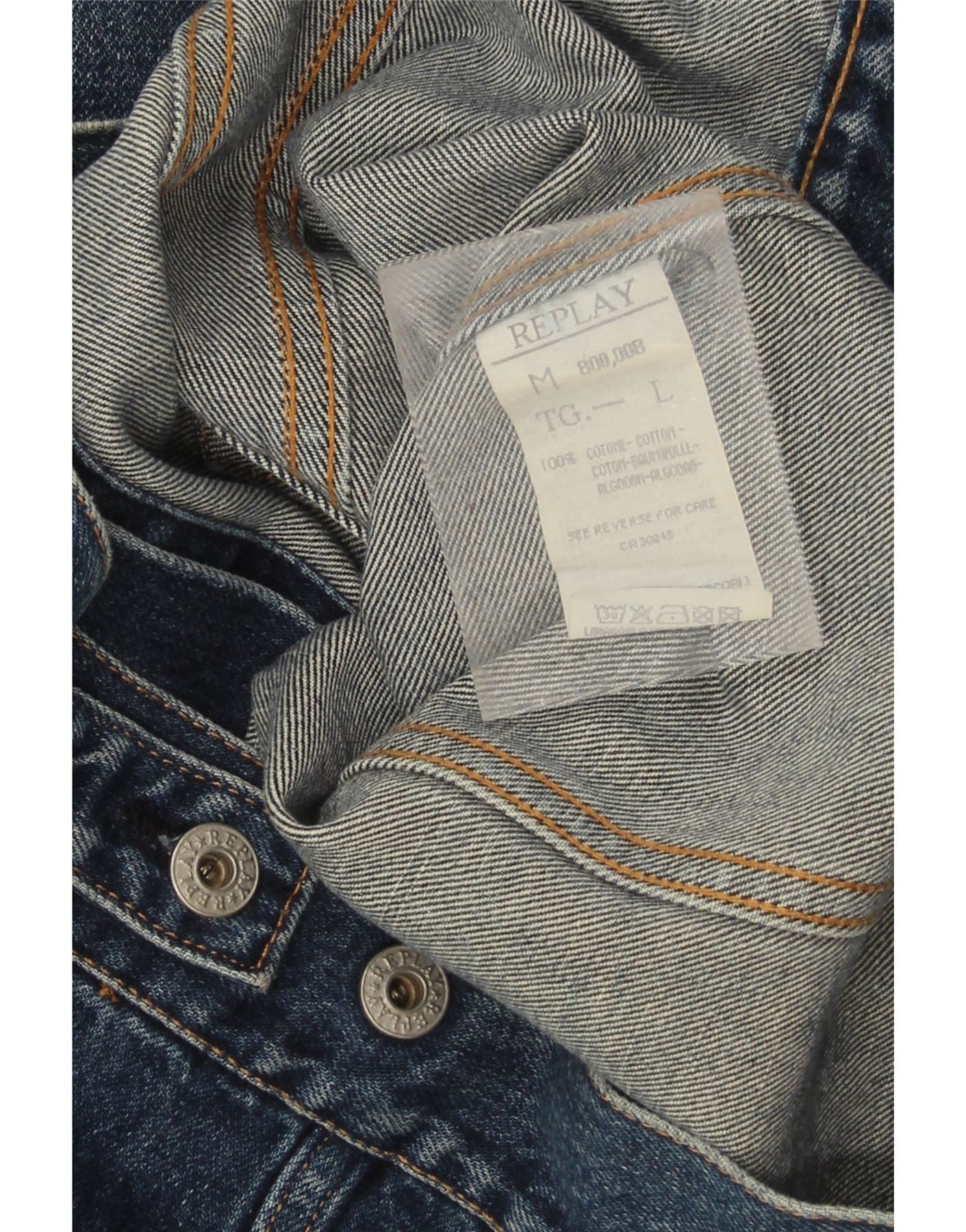 REPLAY Mens Denim Jacket UK 40 Large Blue Cotton Vintage Replay and Second-Hand Replay from Messina Hembry