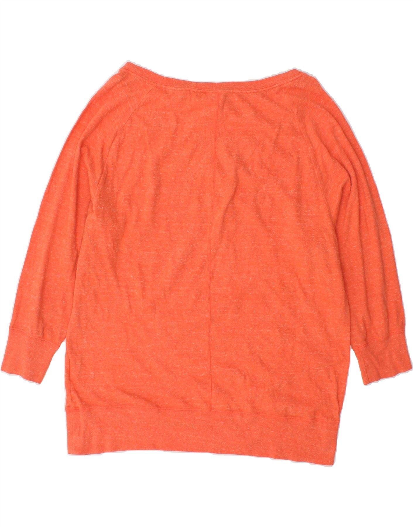 NIKE Womens Graphic Sweatshirt Jumper UK 16 Large Orange Flecked Cotton Vintage Nike and Second-Hand Nike from Messina Hembry