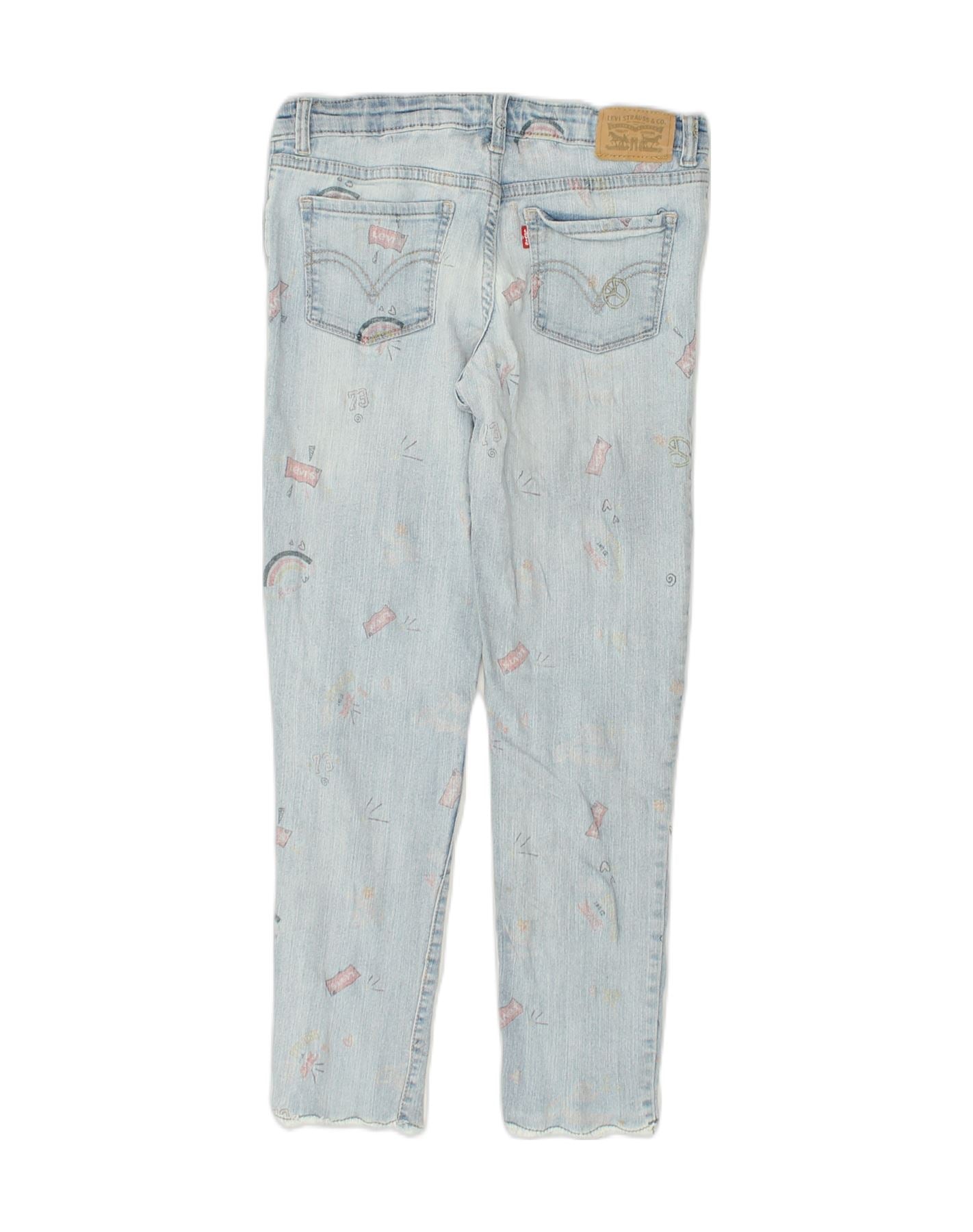 LEVI'S Girls Graphic Skinny Jeans 13-14 Years W26 L24  Blue Cotton | Vintage Levi's | Thrift | Second-Hand Levi's | Used Clothing | Messina Hembry