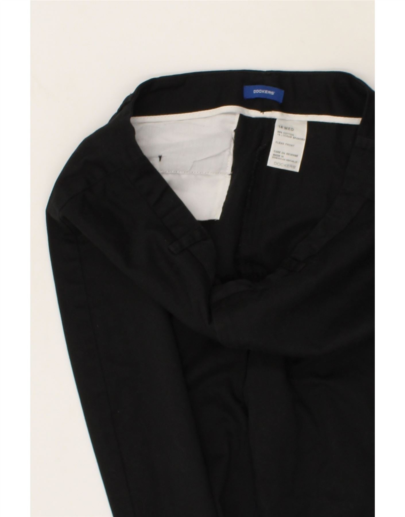 DOCKERS Womens High Waist Chino Trousers US 14 Large W30 L30 Black Cotton Vintage Dockers and Second-Hand Dockers from Messina Hembry