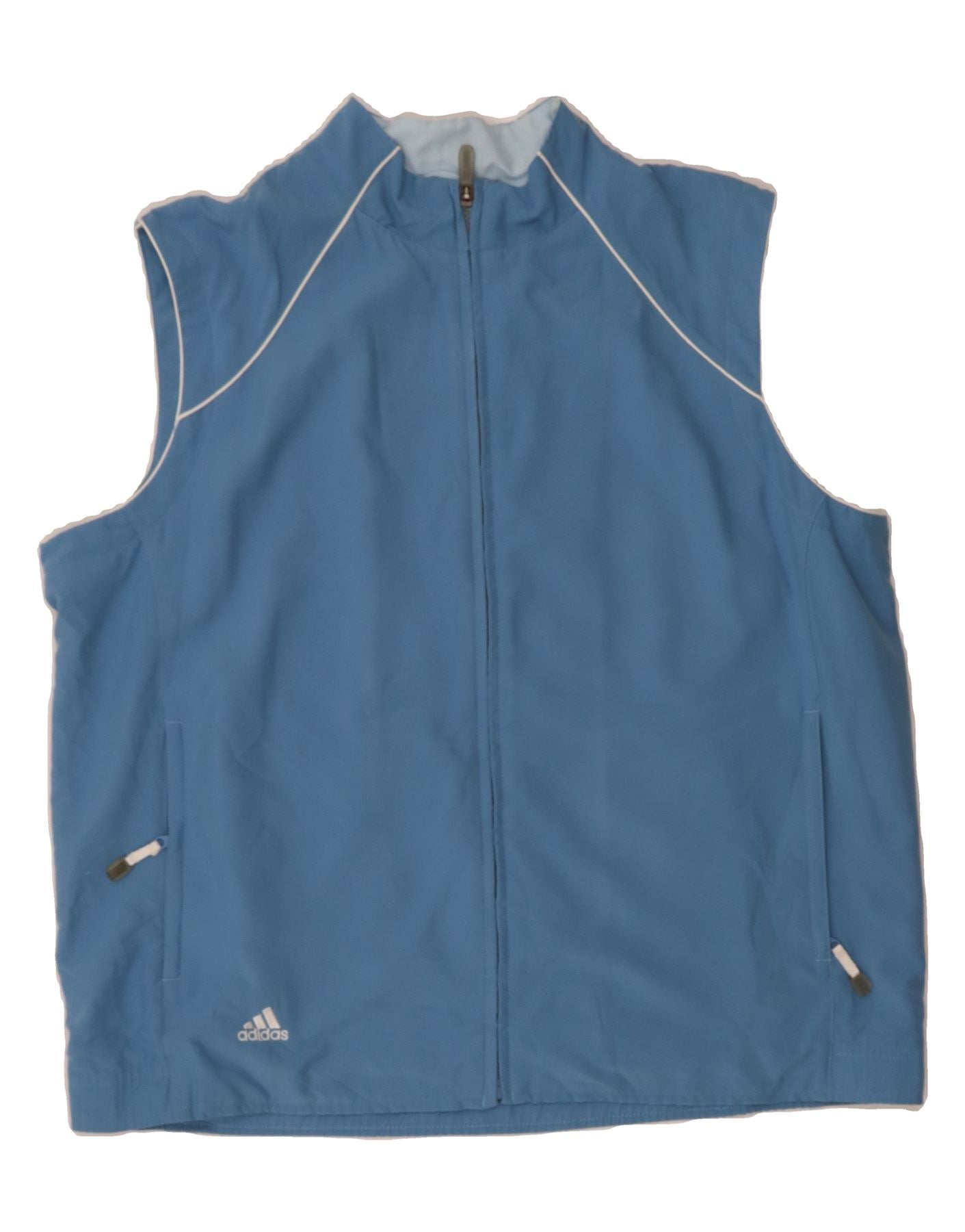 ADIDAS Womens Clima Proof Sleeveless Tracksuit Top Jacket UK 18 XL Blue Vintage Adidas and Second-Hand Adidas from Messina Hembry