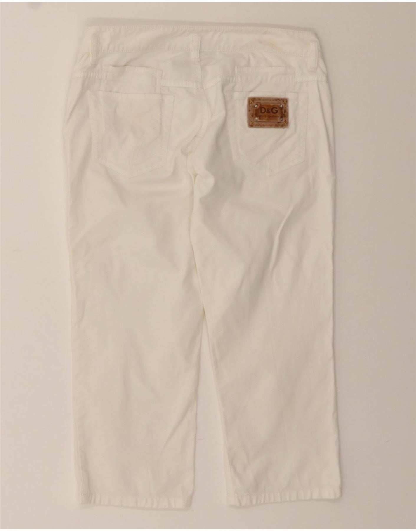 DOLCE & GABBANA Womens Capri Jeans W28 L20 White Cotton Vintage Dolce & Gabbana and Second-Hand Dolce & Gabbana from Messina Hembry