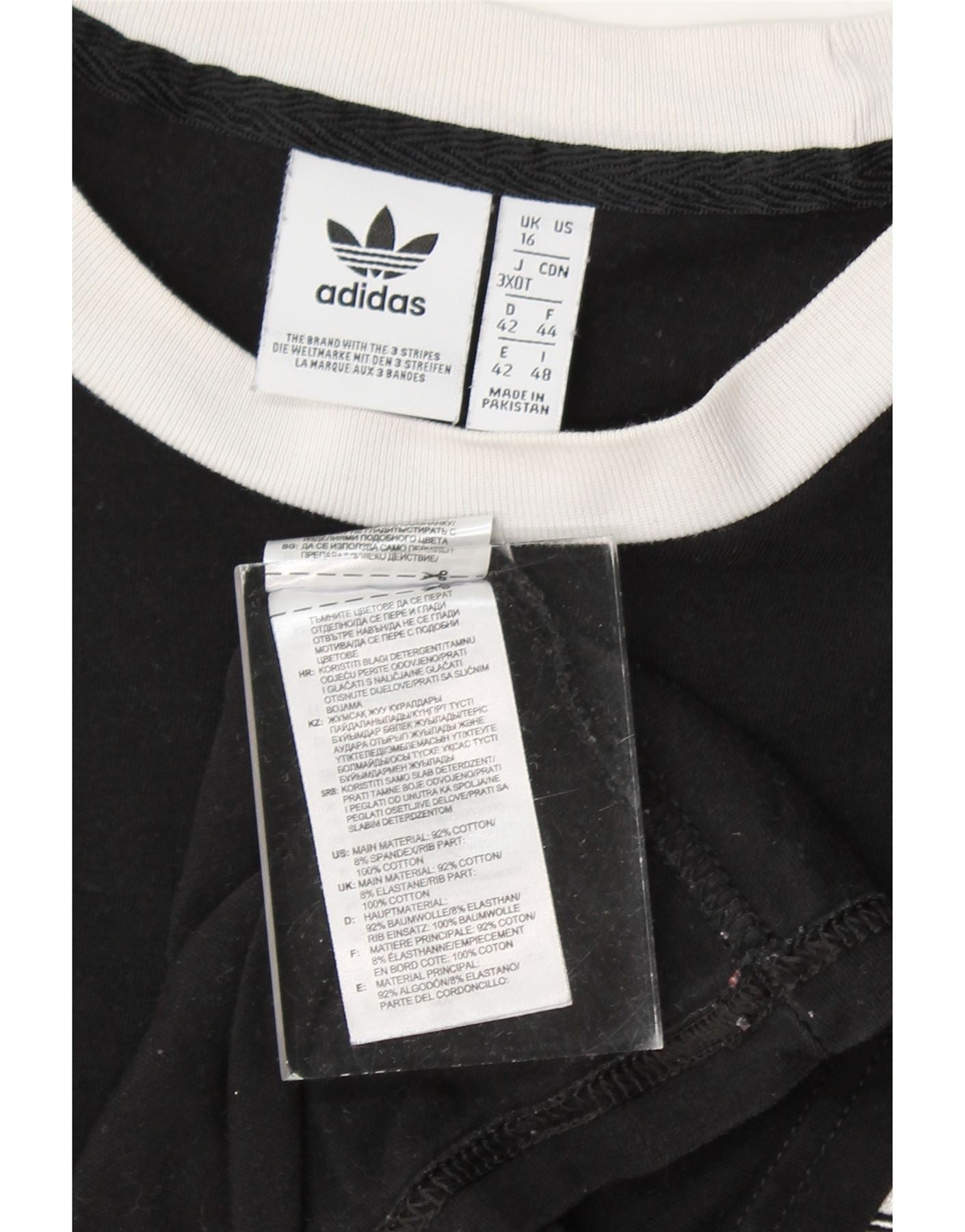ADIDAS Womens Top Long Sleeve UK 16 Large  Black Cotton Vintage Adidas and Second-Hand Adidas from Messina Hembry