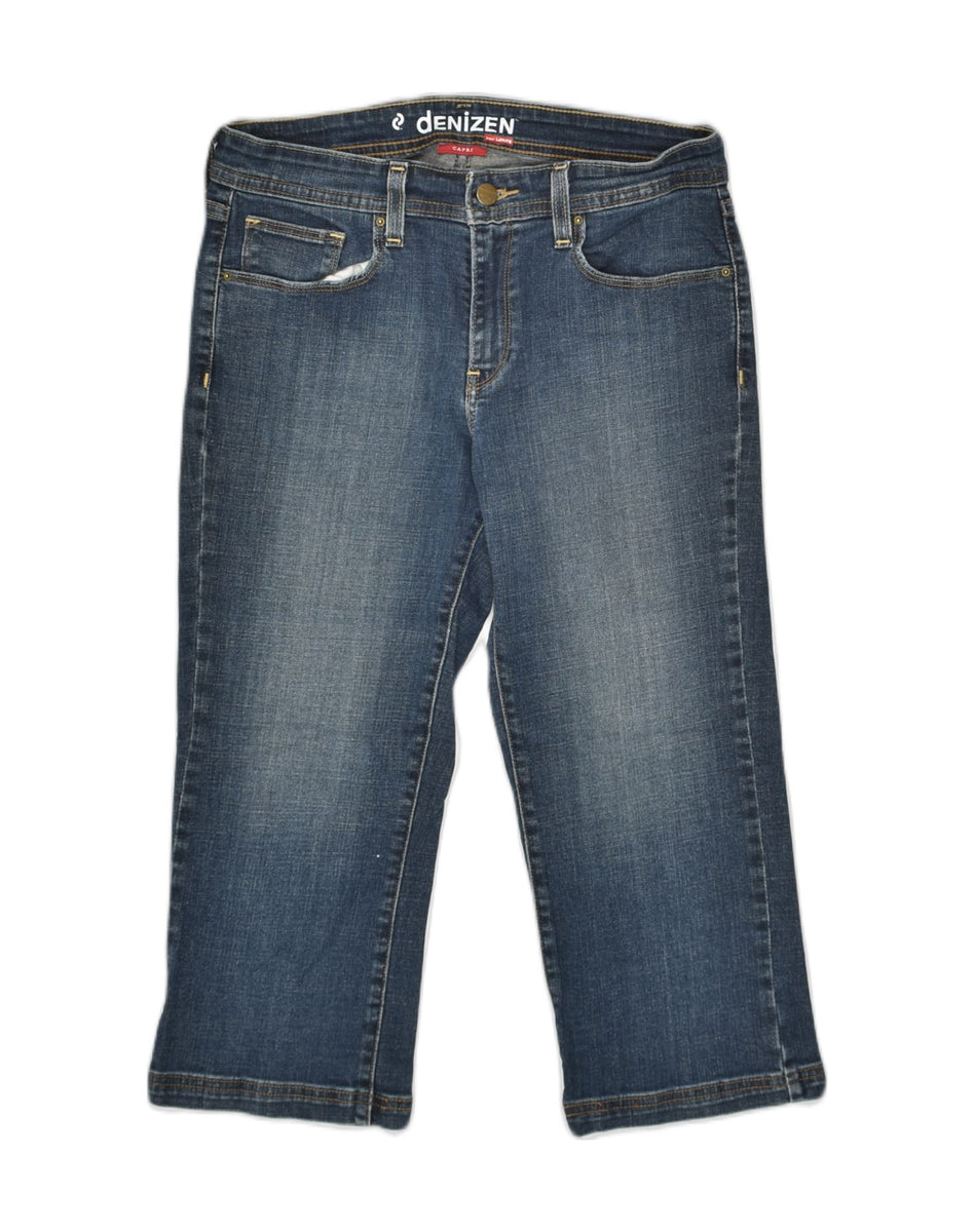 LEVI'S Womens Denizen Straight Capri Jeans US 10 Large W32 L20 Blue Cotton, Vintage & Second-Hand Clothing Online