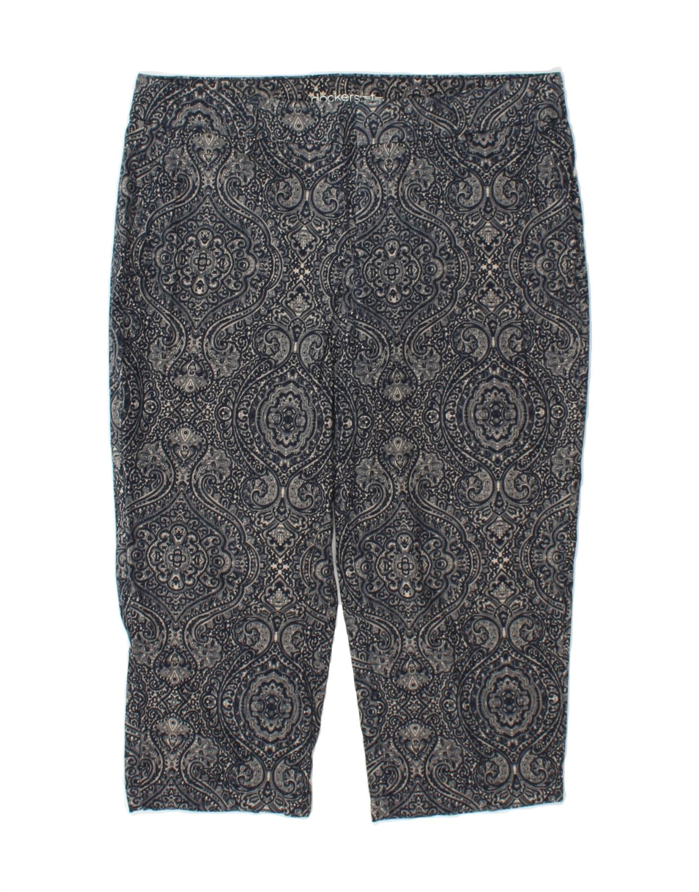 DOCKERS Womens Capri Trousers US 10 Large W32 L20 Navy Blue Paisley Vintage Dockers and Second-Hand Dockers from Messina Hembry