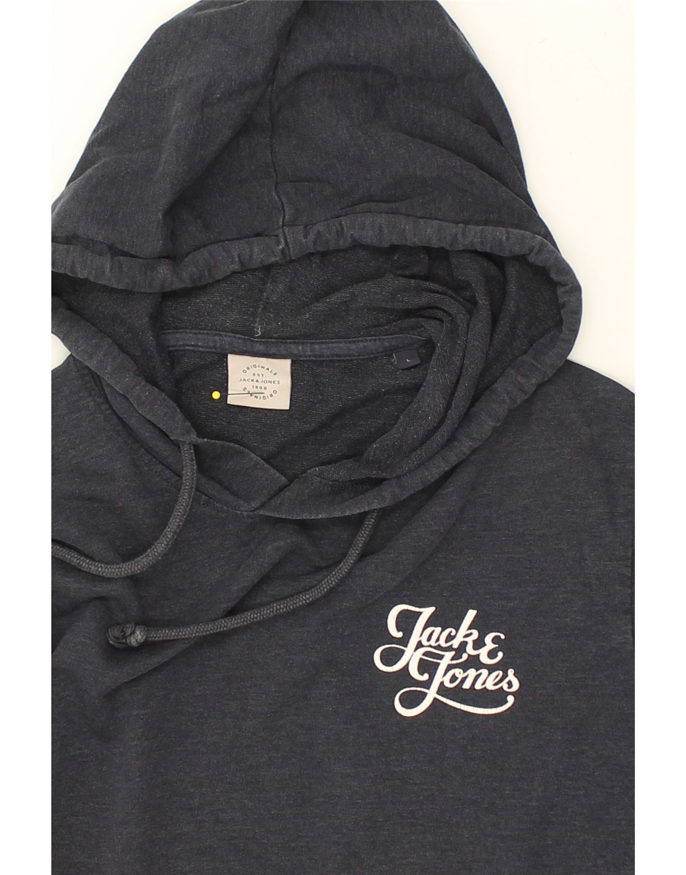 JACK & JONES Mens Hoodie Jumper Large Navy Blue Cotton | Vintage Jack & Jones | Thrift | Second-Hand Jack & Jones | Used Clothing | Messina Hembry