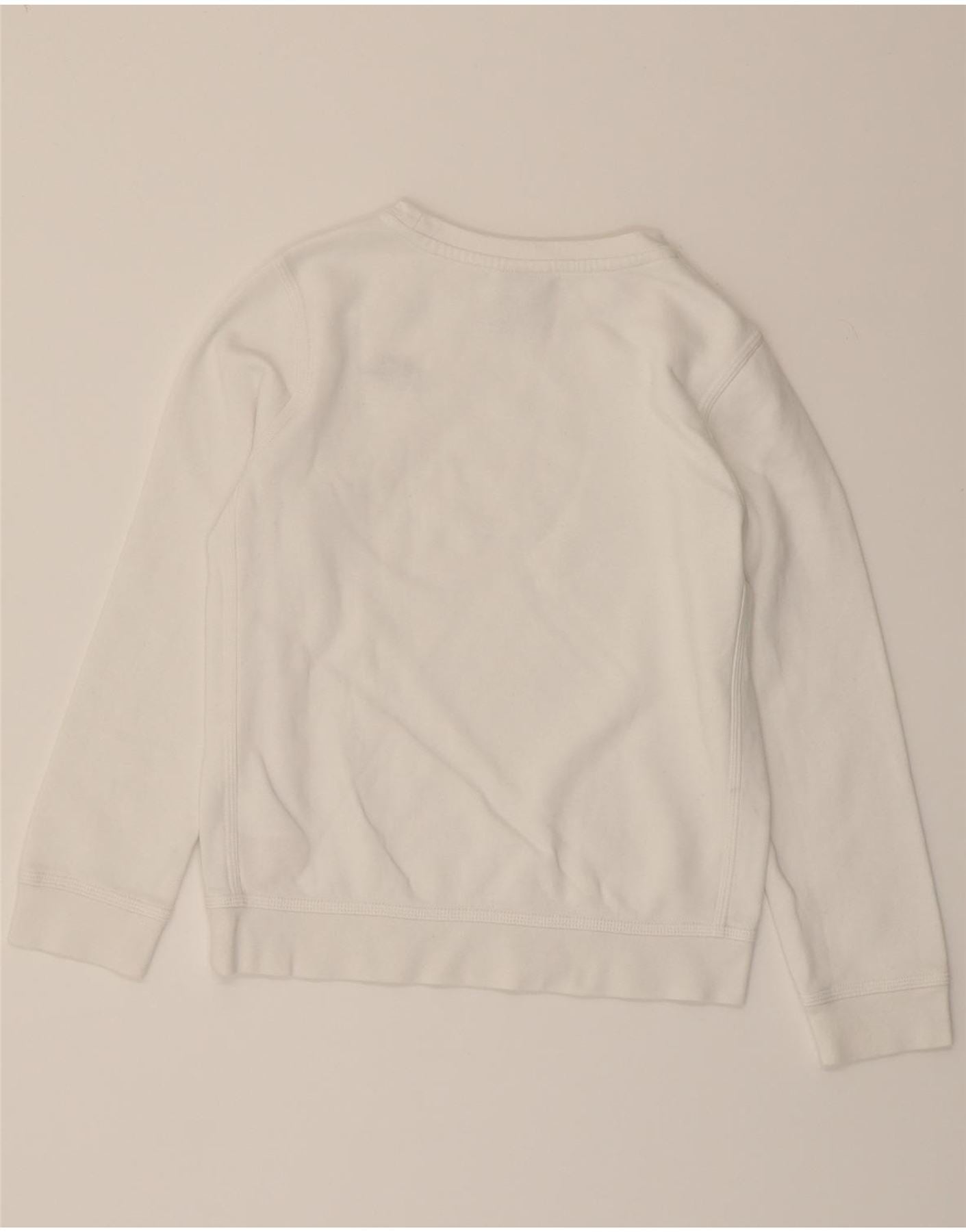 NIKE Boys Sweatshirt Jumper 10-11 Years Medium White Cotton Vintage Nike and Second-Hand Nike from Messina Hembry