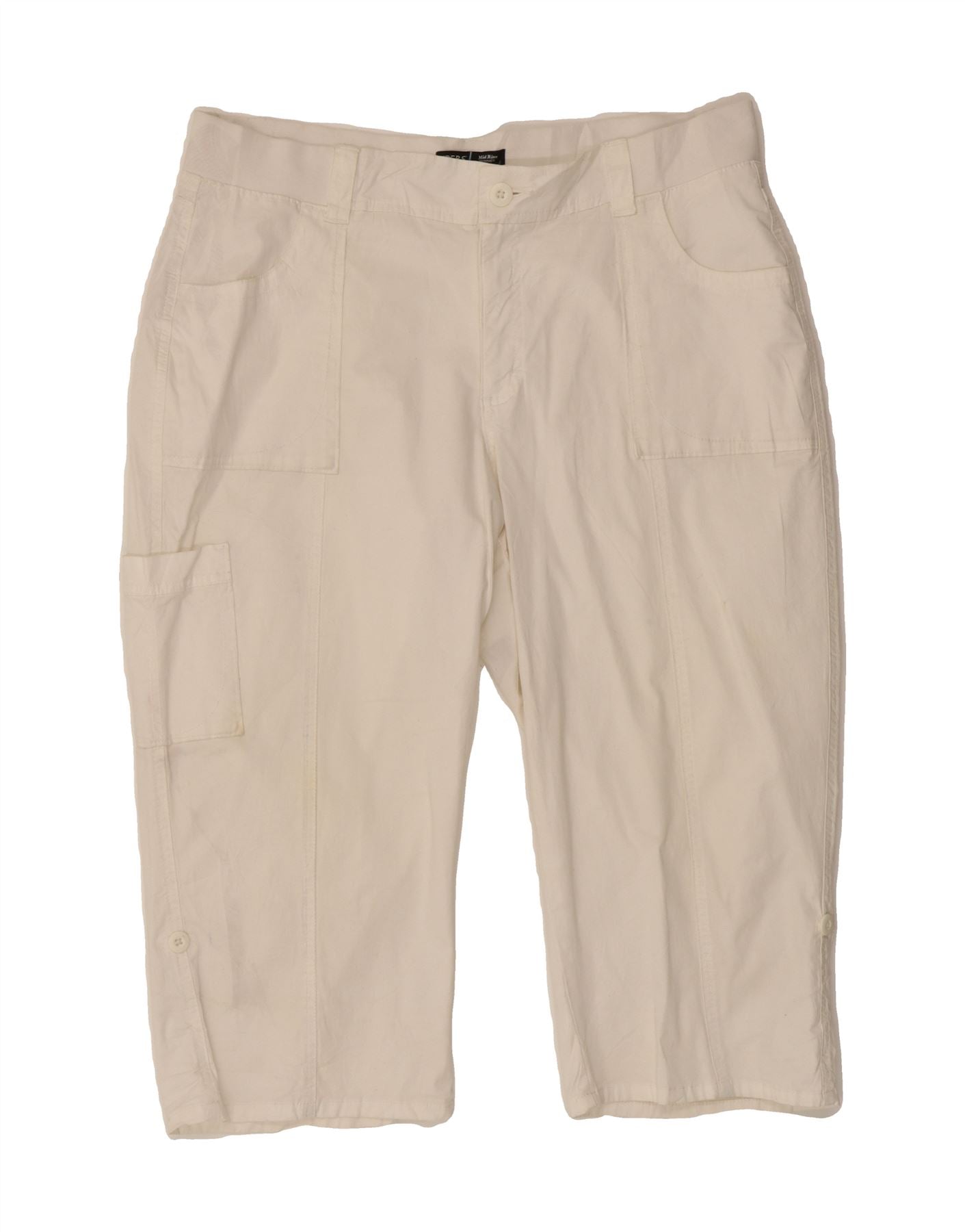 LEE Womens Riders Mid Rise Straight Capri Trousers US 18 2XL W38 L20 White Vintage Lee and Second-Hand Lee from Messina Hembry