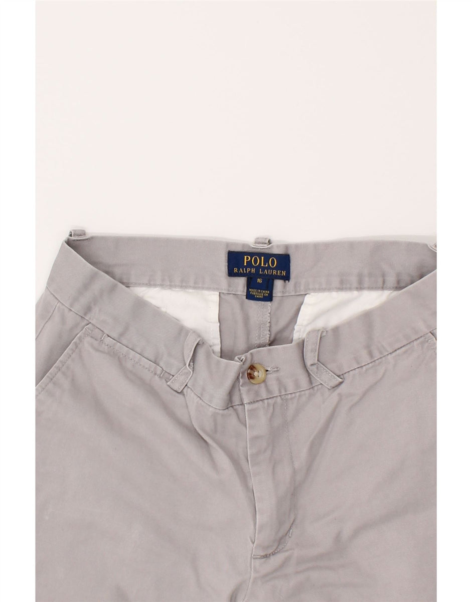 POLO RALPH LAUREN Boys Chino Shorts 15 16 Years W28 Grey Cotton