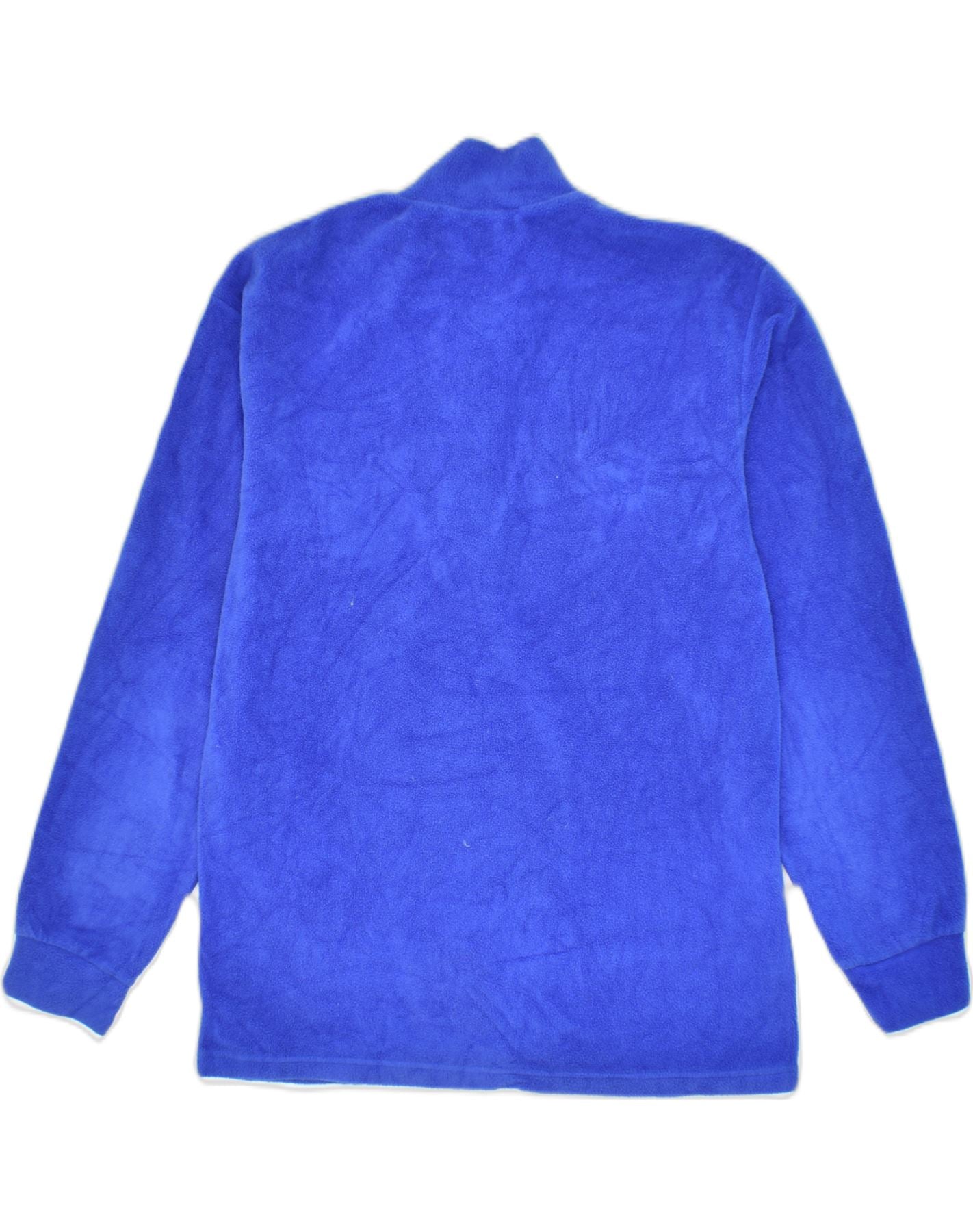 FILA Mens Zip Neck Fleece Jumper IT 46 Small Blue Polyester | Vintage Fila | Thrift | Second-Hand Fila | Used Clothing | Messina Hembry