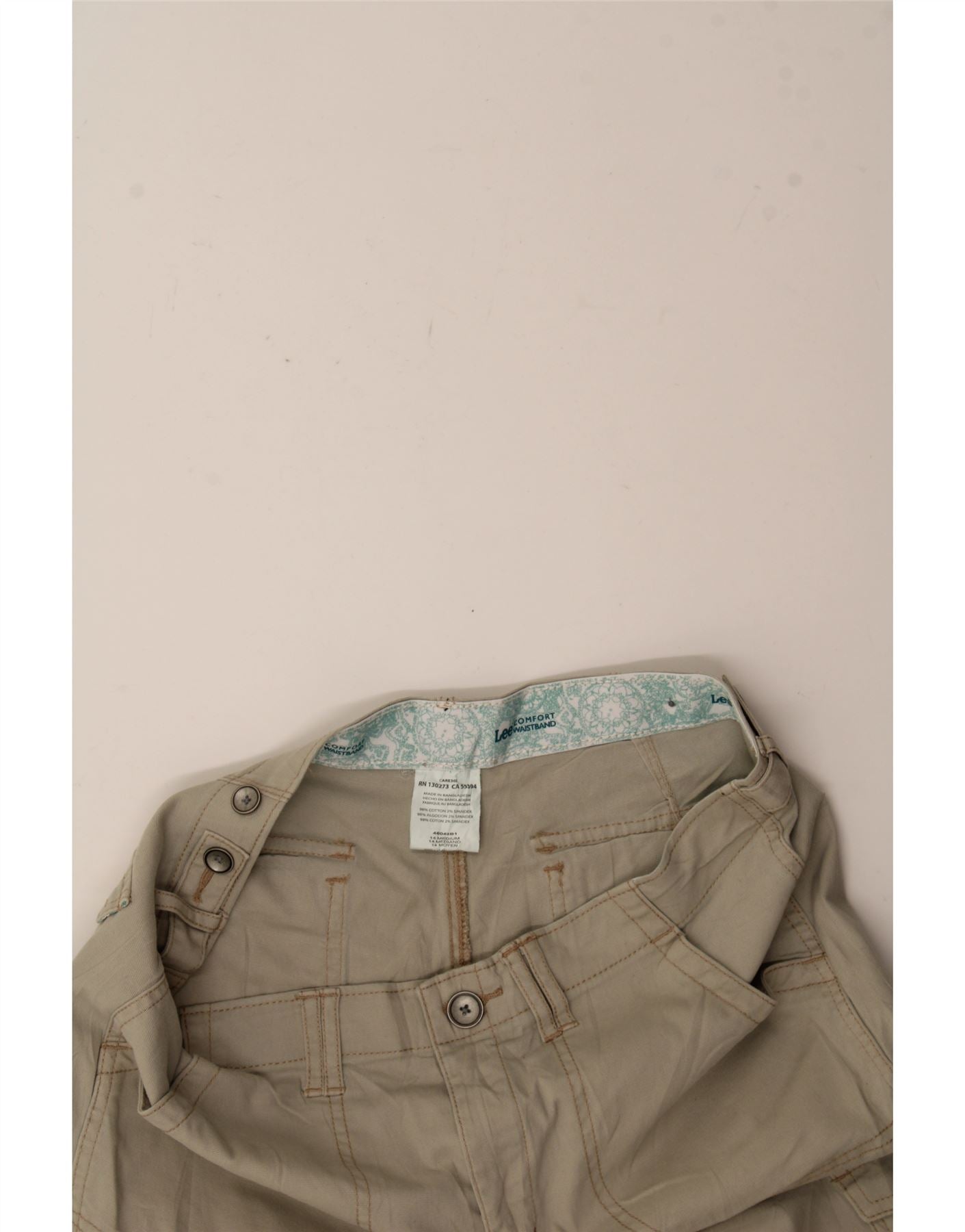 LEE Womens Straight Capri Trousers US 14 XL W36 L20 Grey Cotton Vintage Lee and Second-Hand Lee from Messina Hembry